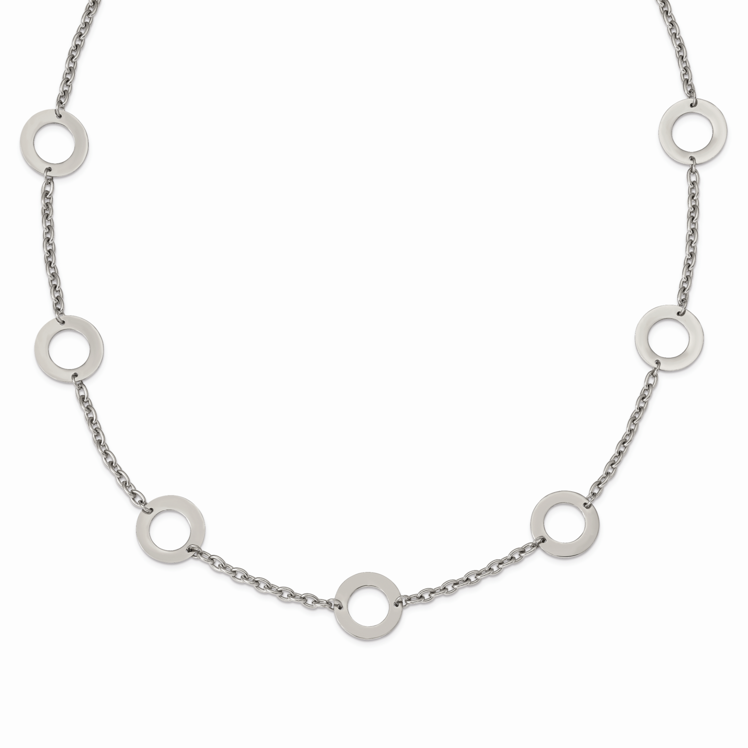 Circles 26 Inch Necklace Stainless Steel Polished SRN627-26