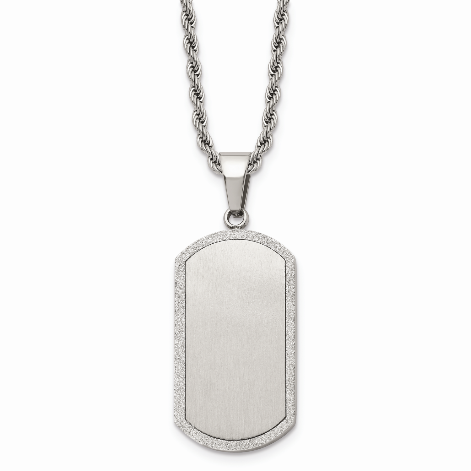 Laser Cut Dog Tag Pendant Necklace Stainless Steel SRN730-22 by Chisel, MPN: SRN730-22, 886774622729