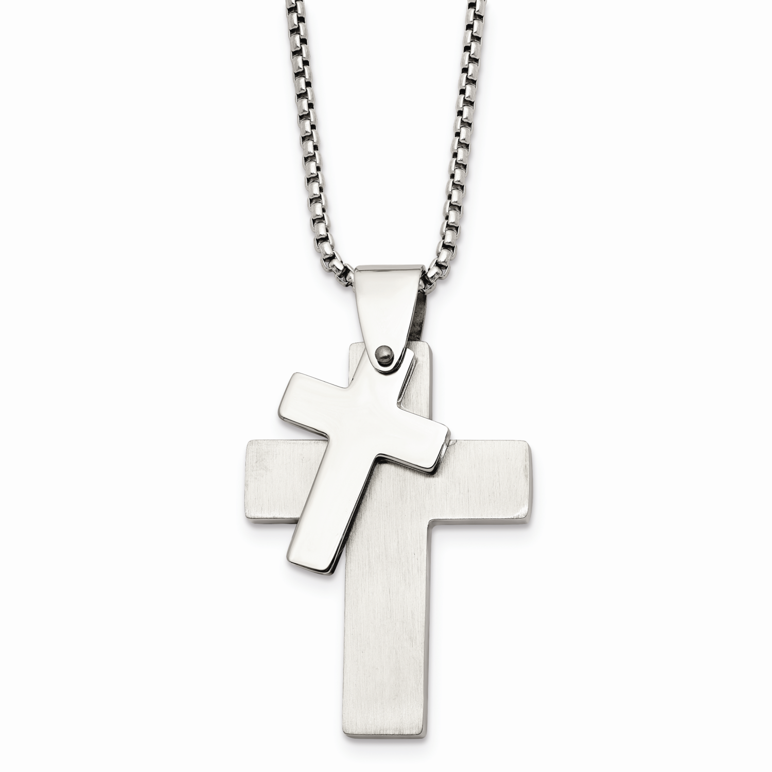 Crosses Pendant Necklace Stainless Steel Polished SRN761-24