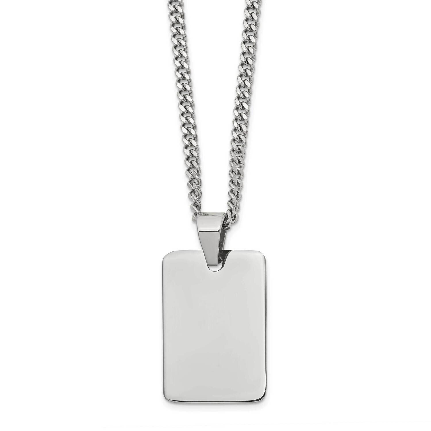 Dog Tag Necklace Stainless Steel Polished SRN854-24