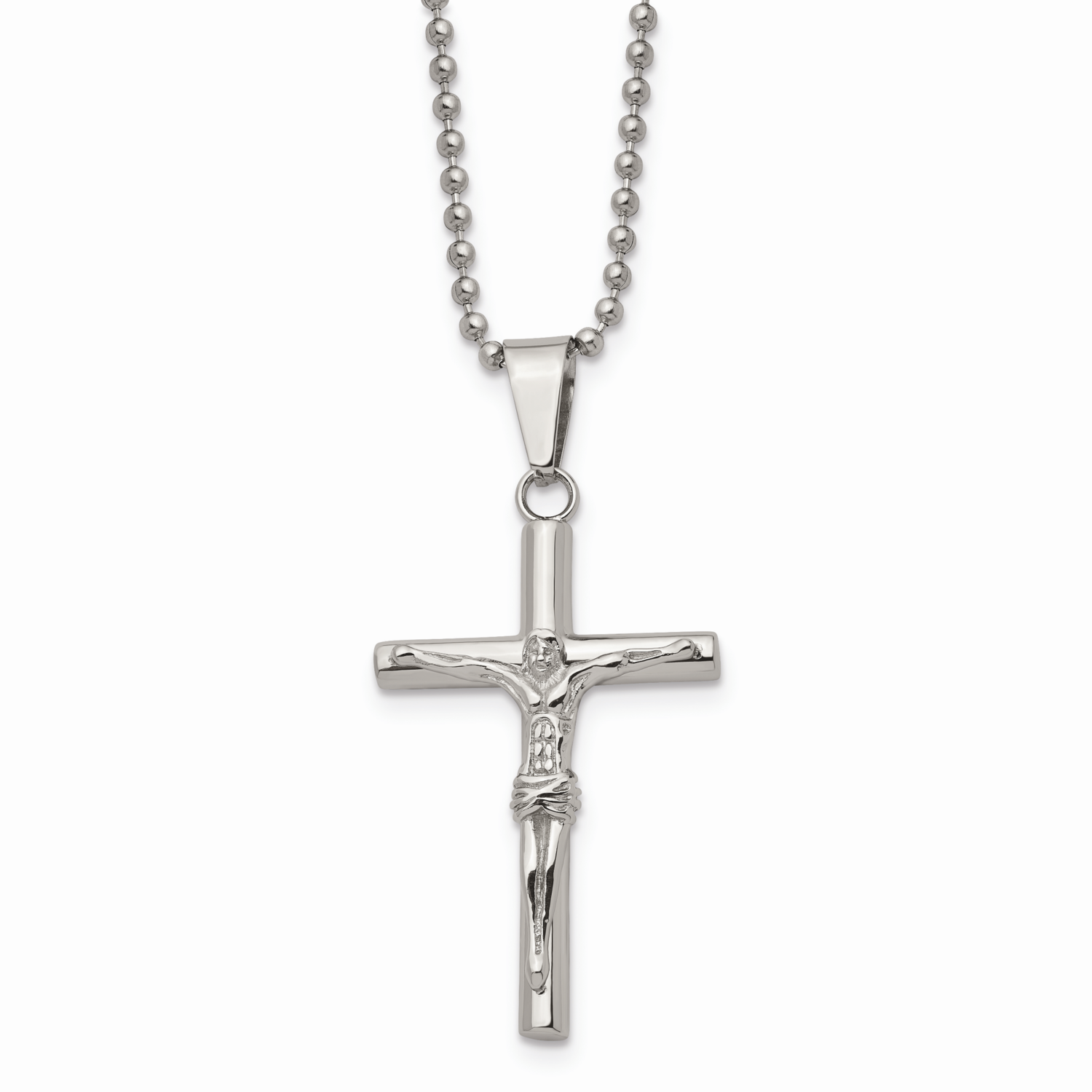 Crucifix Pendant Necklace Stainless Steel Polished SRN856-22