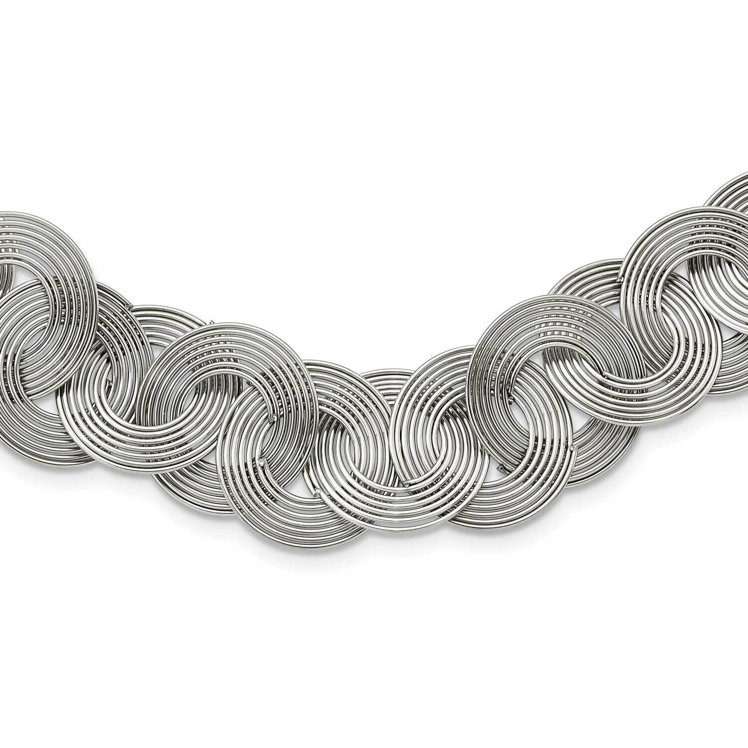 Multiple Circles 19 Inch Necklace Stainless Steel SRN880-19