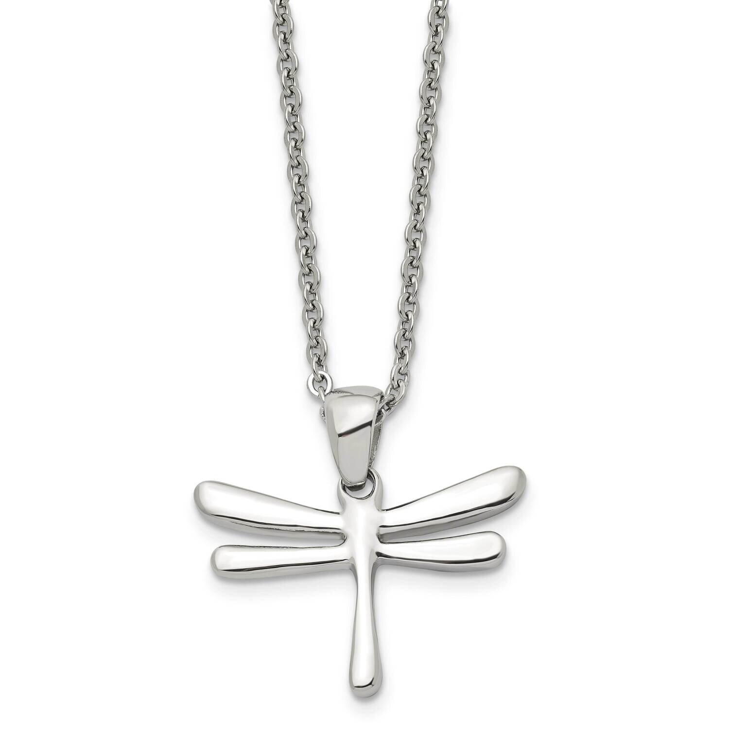Dragonfly Pendant Necklace Stainless Steel Polished SRN895-20