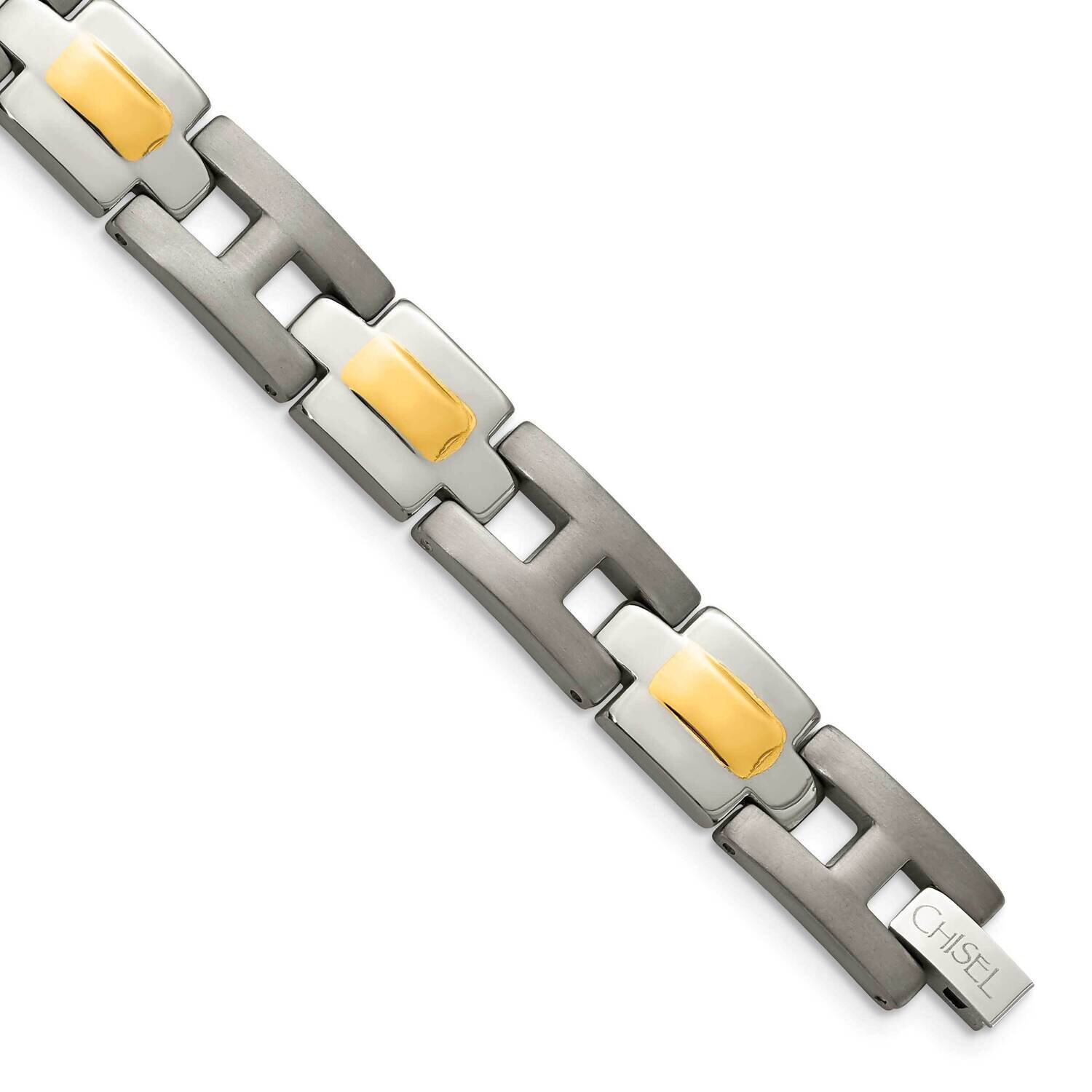 Yellow IP-Plated 9 Inch Bracelet Titanium TBB126-9 by Chisel, MPN: TBB126-9, 886774061757