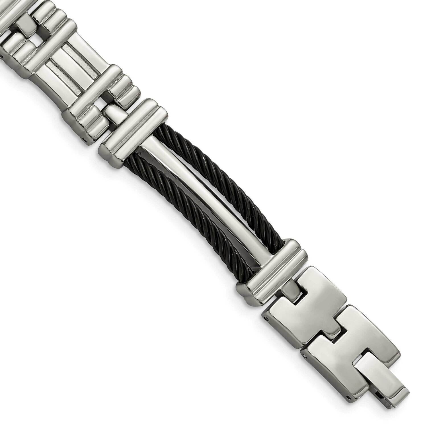 Black Plated 8.5 Inch Bracelet Titanium TBB132-8.5