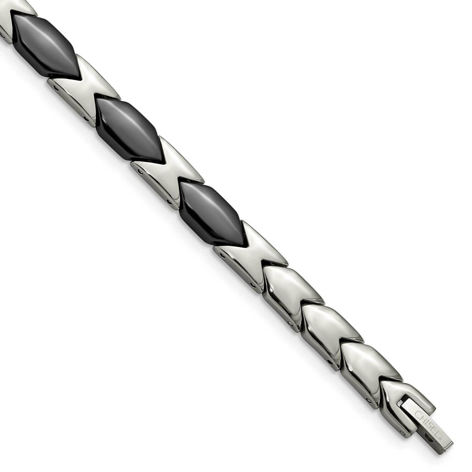 Black Ceramic 7.5 Inch Bracelet Titanium TBB145-7.5 by Chisel, MPN: TBB145-7.5, 191101192685