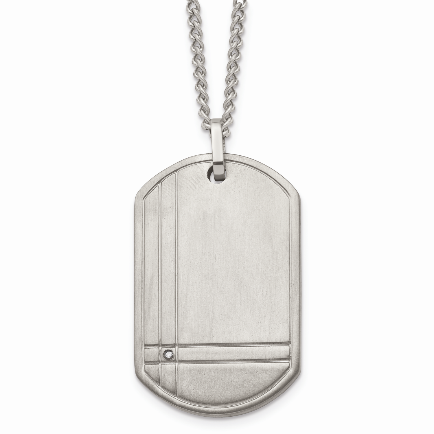 .01ct. Diamond Accent Necklace Titanium TBN105-22 by Chisel, MPN: TBN105-22, 883957874555