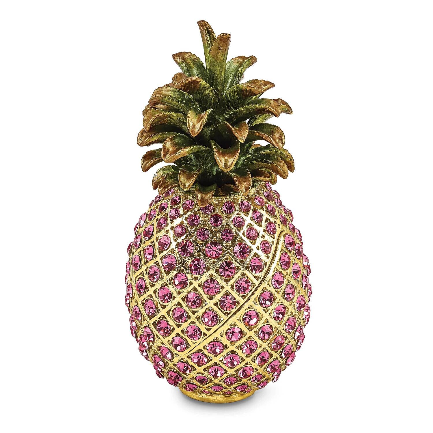 Friendship & Hospitality Pink Pineapple Trinket Box Bejeweled BJ4052
