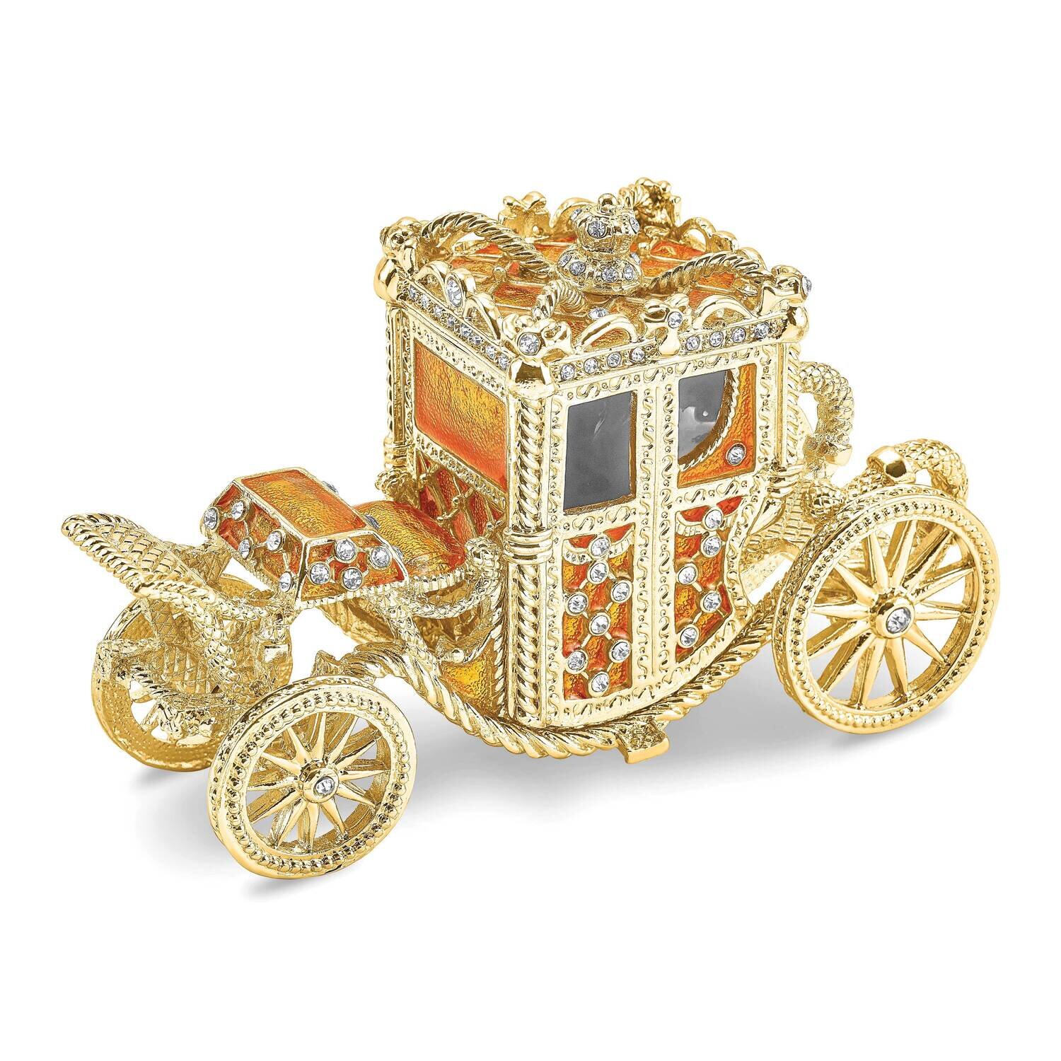 Imperial Golden Carriage Trinket Box Bejeweled BJ4078