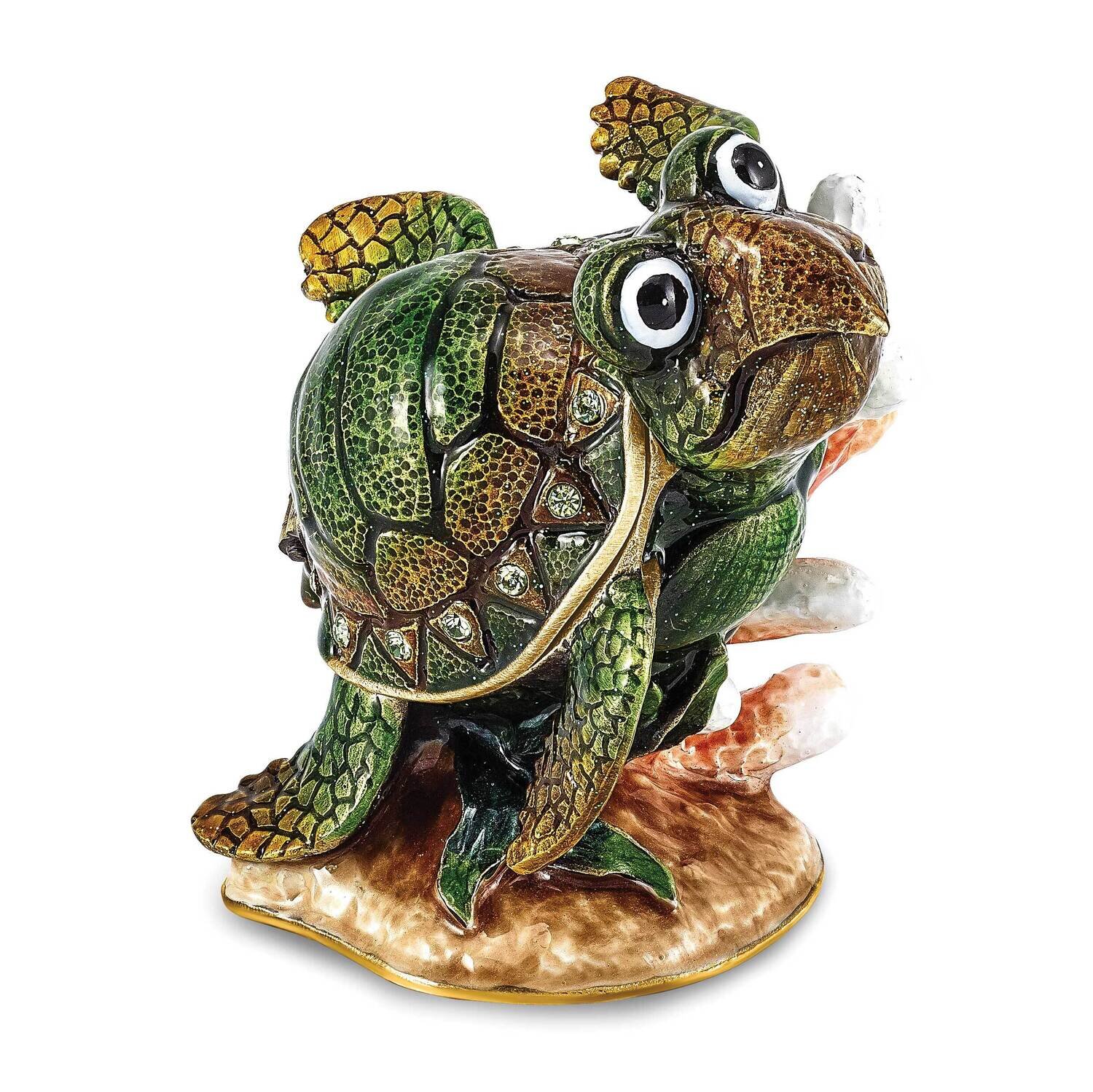 Jeremy Green Sea Turtle Trinket Box Bejeweled BJ4092