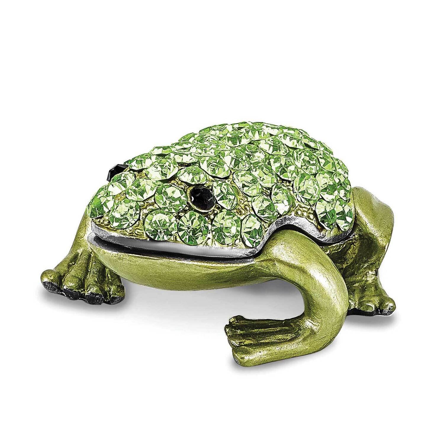 Hopper Small Green Frog Trinket Box Bejeweled BJ4095