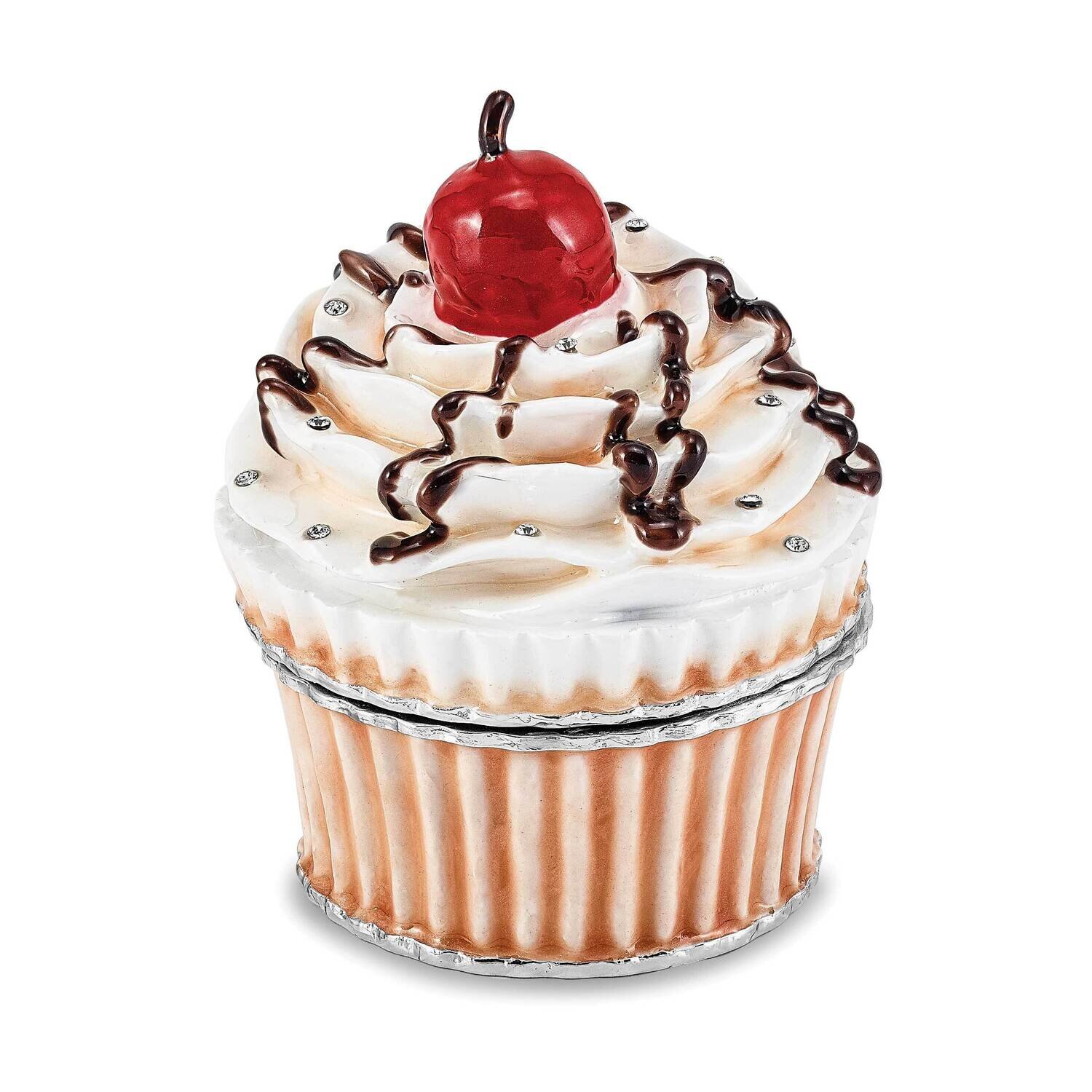 Cherry On Top Cupcake Trinket Box Bejeweled BJ4096
