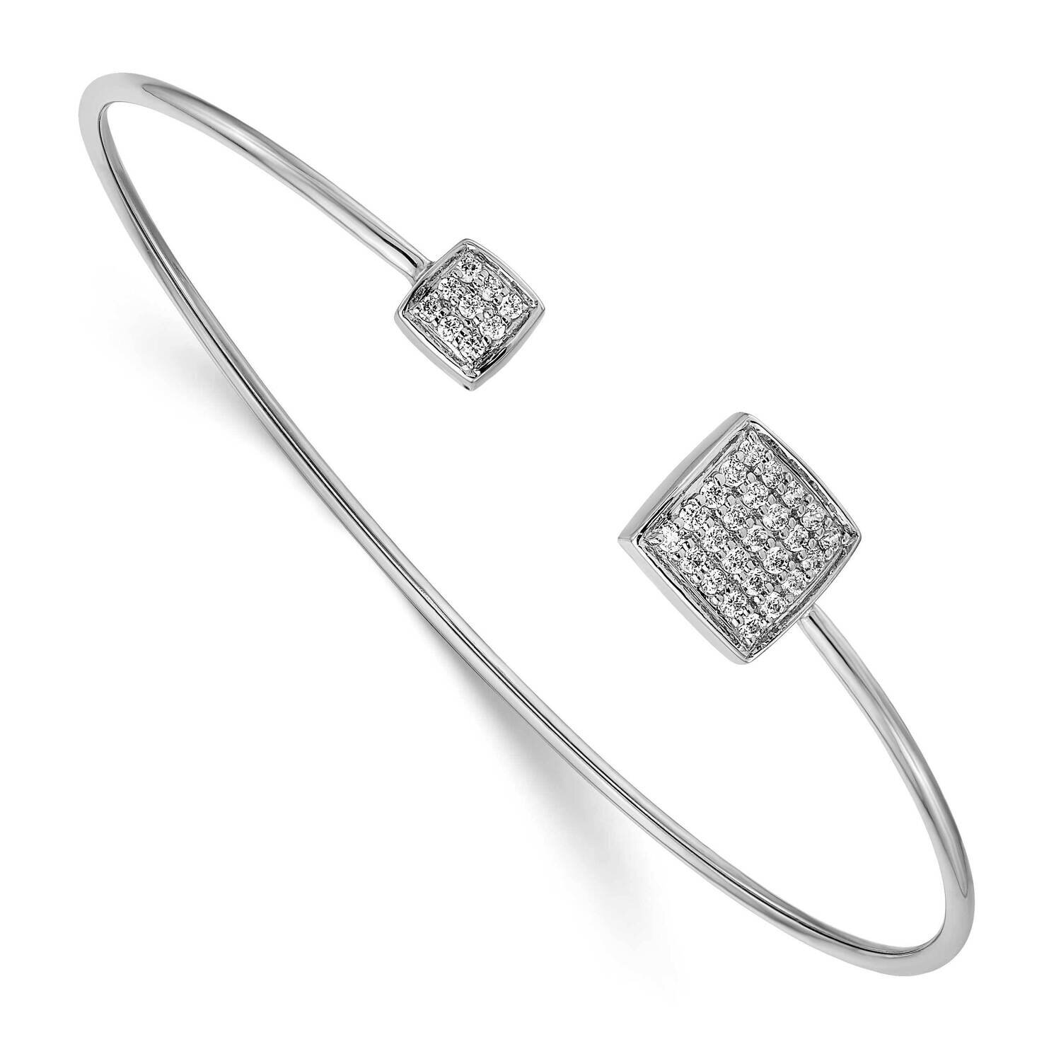 Flexible Bangle 14k White Gold Diamond BM3711-033-WA, MPN: BM3711-033-WA, 883957352619