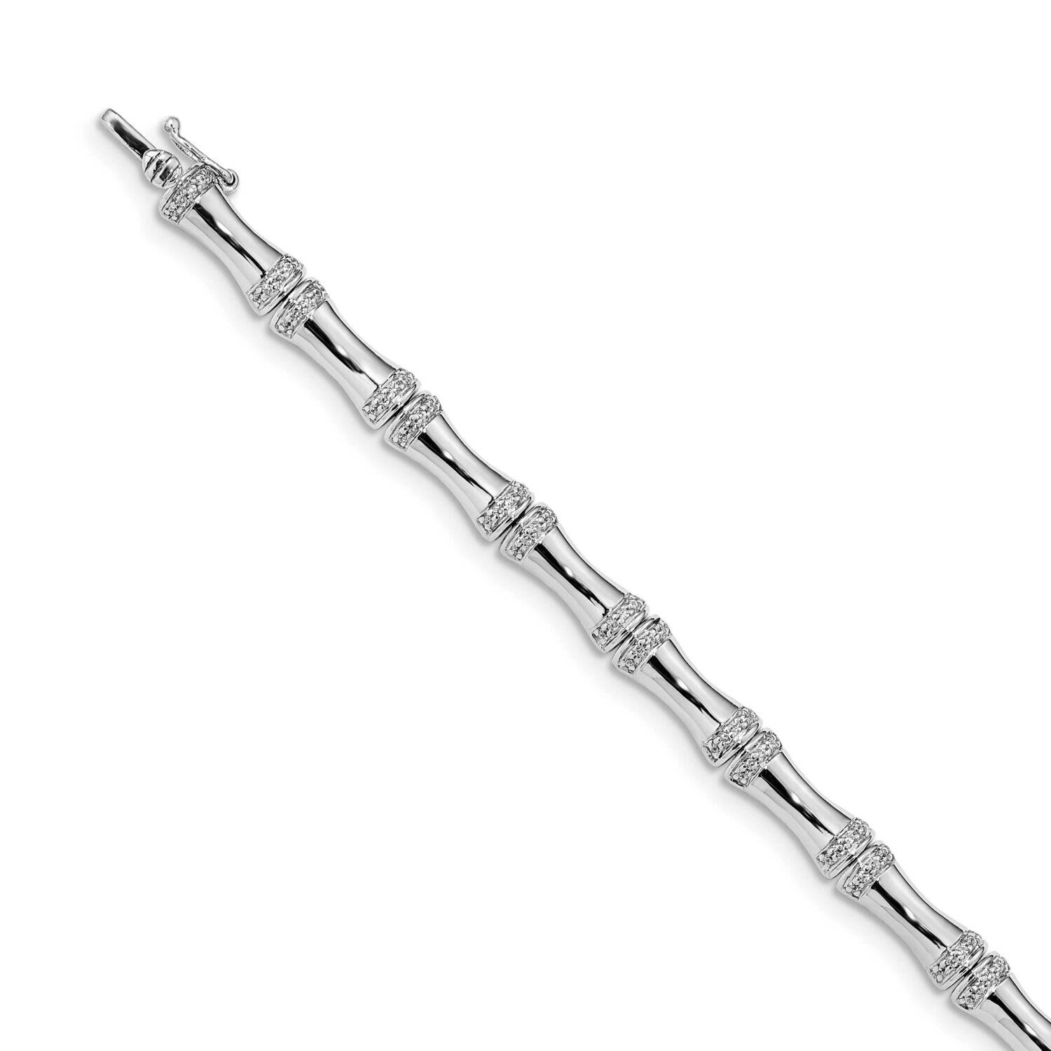 Bamboo Design Bracelet 14k White Gold Diamond BM3722-050-WA, MPN: BM3722-050-WA, 883957372570