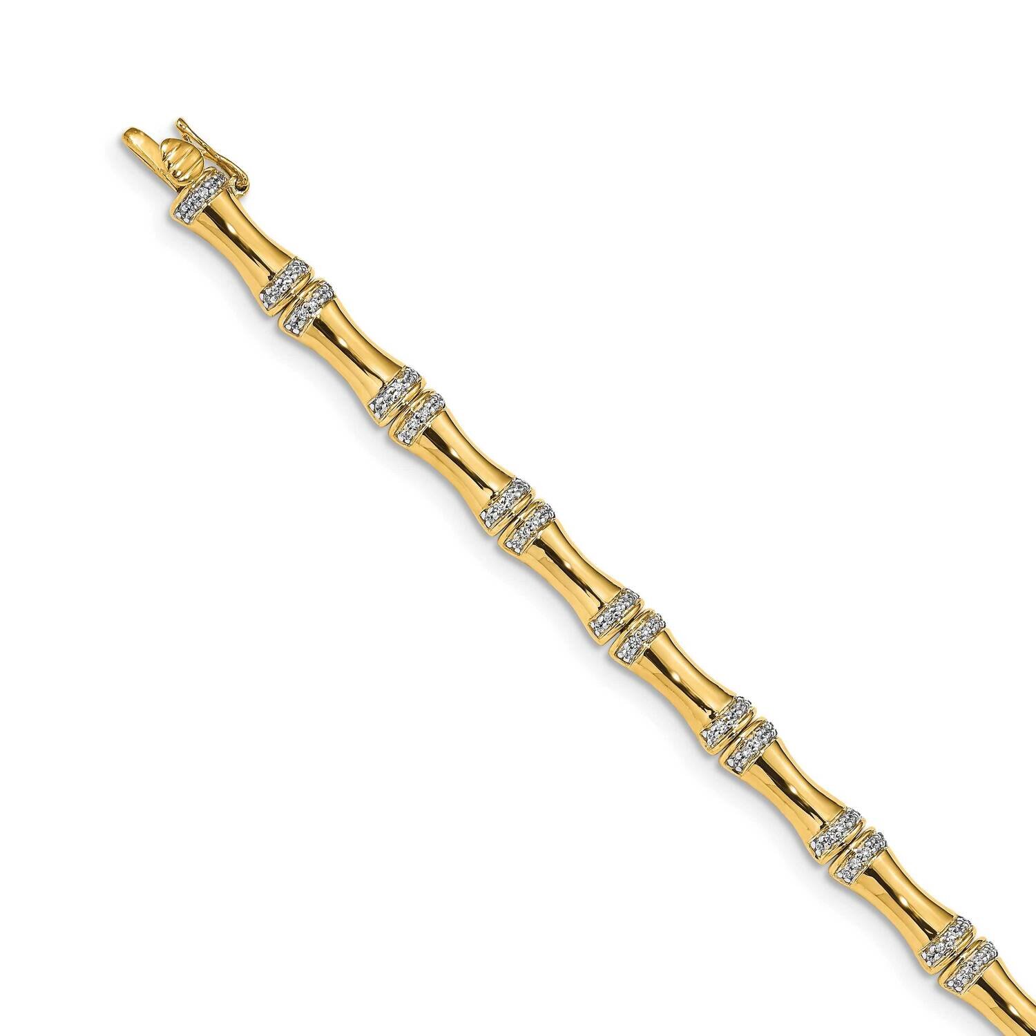 Diamond Bamboo Design Bracelet 14k Gold BM3722-050-YA, MPN: BM3722-050-YA, 883957252209