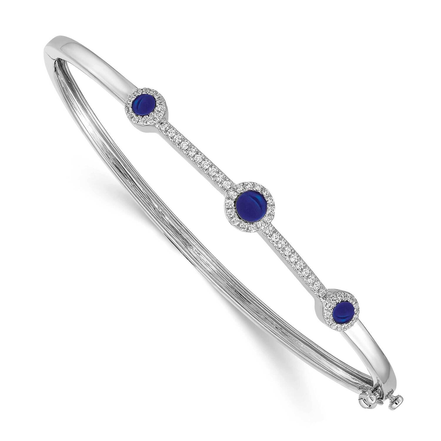 Cabochon Sapphire Bangle 14k White Gold Diamond BM4031-SA-025-WA, MPN: BM4031-SA-025-WA, 8839572527…