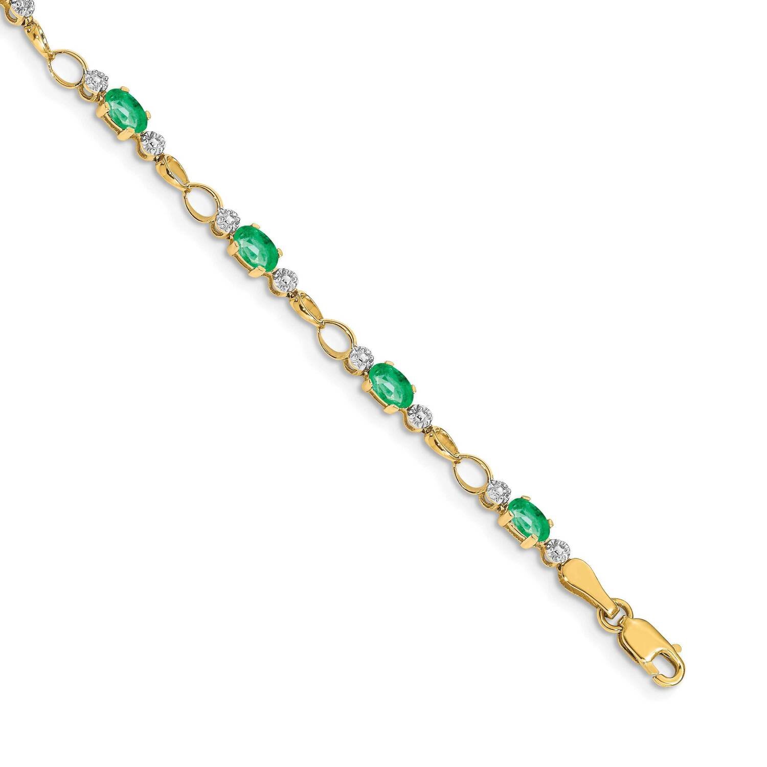 Completed Open-Link Diamond Emerald Bracelet 14k Gold BM4482-EM-001-YA, MPN: BM4482-EM-001-YA, 8839…