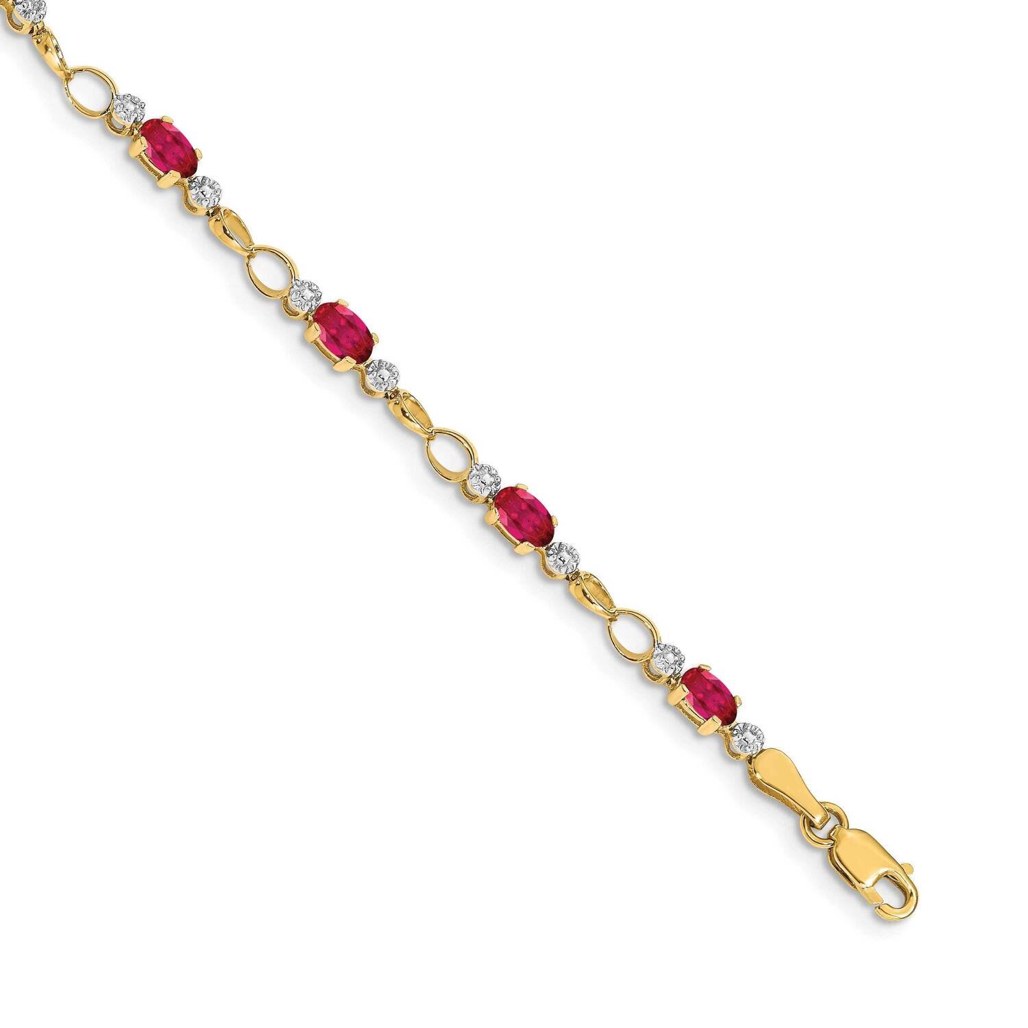 Completed Open-Link Diamond Ruby Bracelet 14k Gold BM4482-RU-001-YA, MPN: BM4482-RU-001-YA, 8839572…