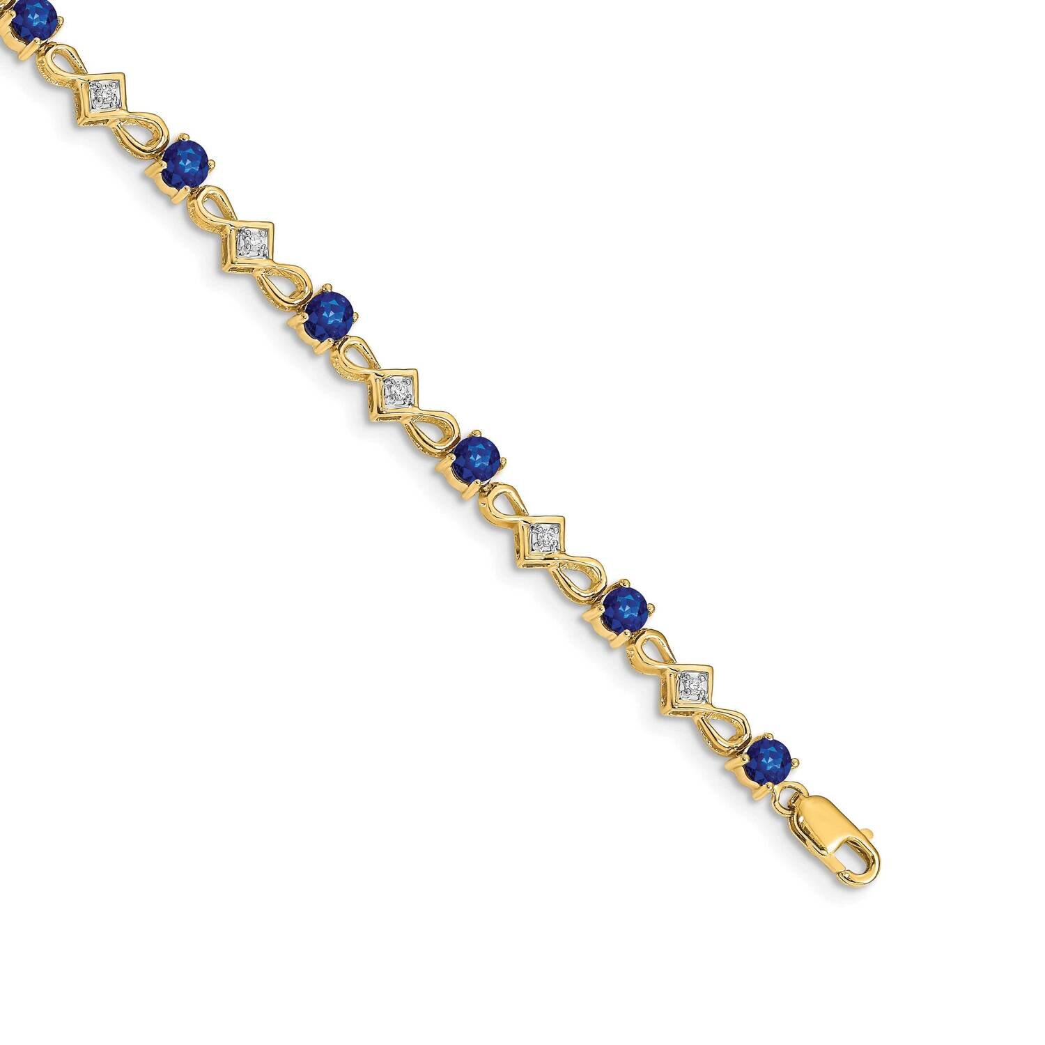 Sapphire Bracelet 14k Gold Diamond BM4486-SA-010-YA, MPN: BM4486-SA-010-YA, 883957253374