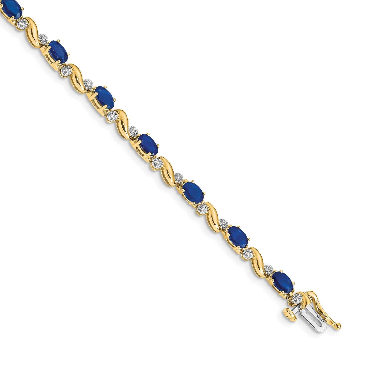 Sapphire Bracelet 14k Gold Diamond BM4487-SA-010-YA, MPN: BM4487-SA-010-YA, 883957253428