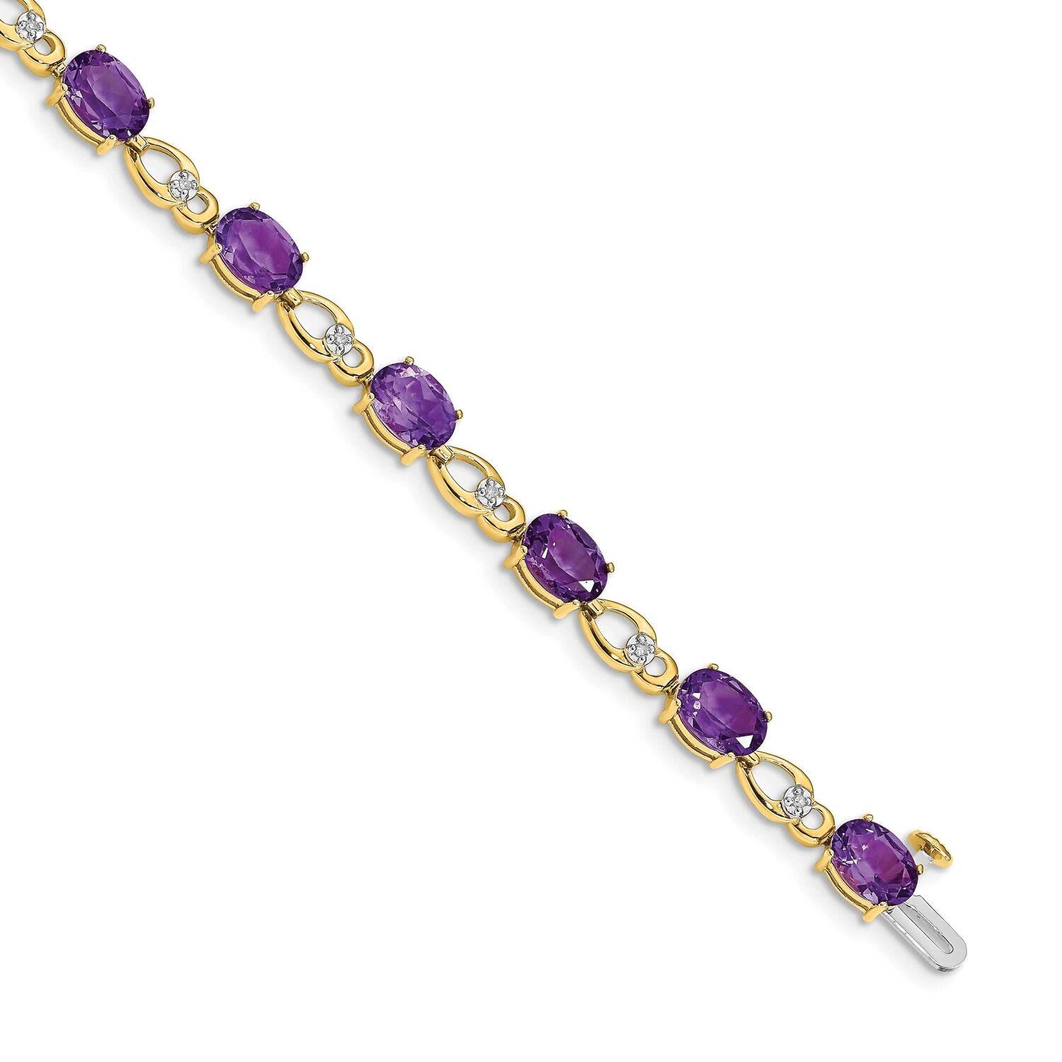 Amethyst Diamond Bracelet 14k Gold BM4496-AM-005-YA, MPN: BM4496-AM-005-YA, 191101332326