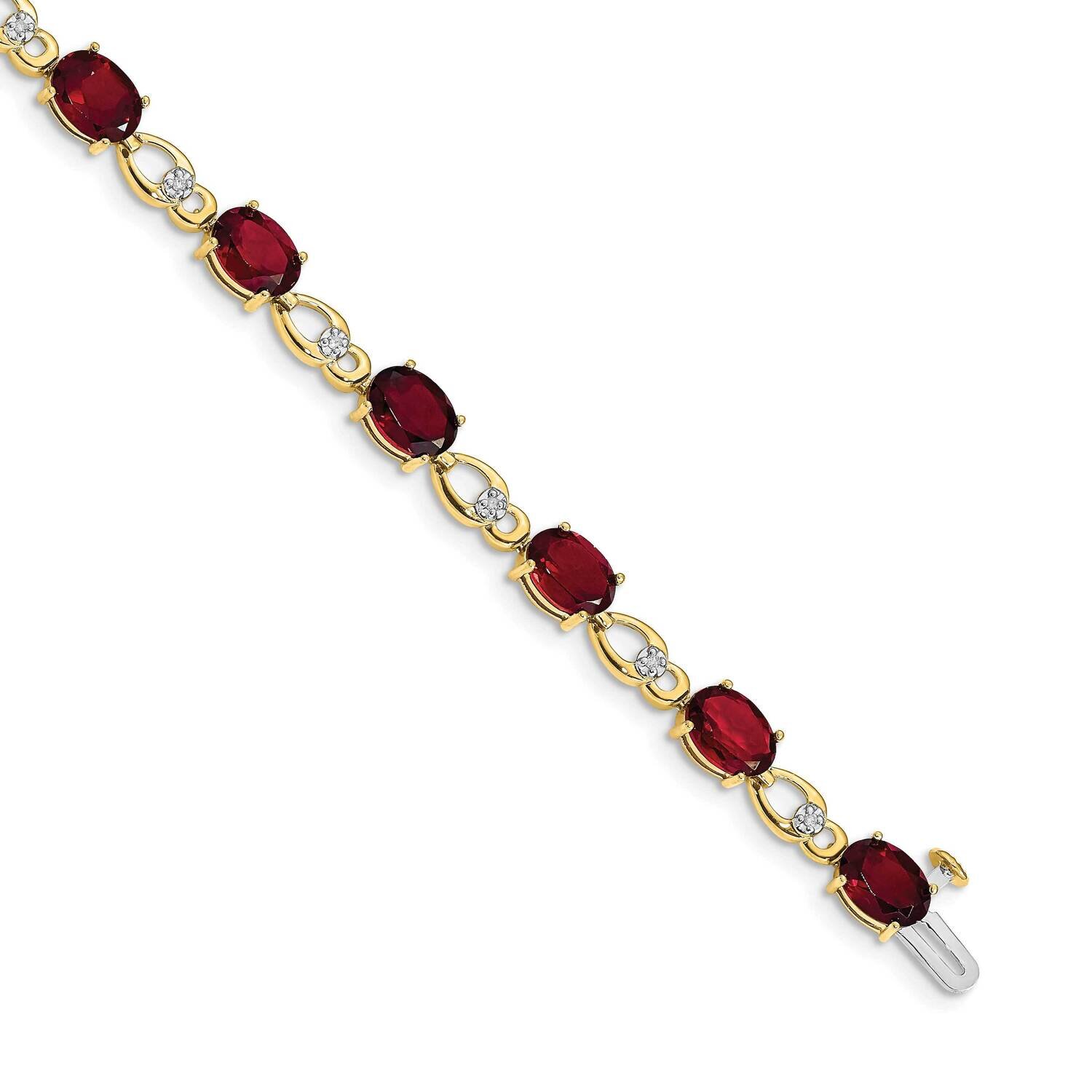 Garnet Diamond Bracelet 14k Gold BM4496-GA-005-YA, MPN: BM4496-GA-005-YA, 191101332494