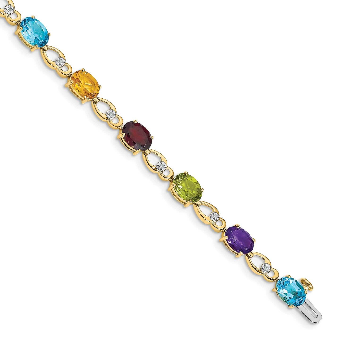 Rainbow Gemstone Diamond Bracelet 14k Gold BM4496-RB-005-YA