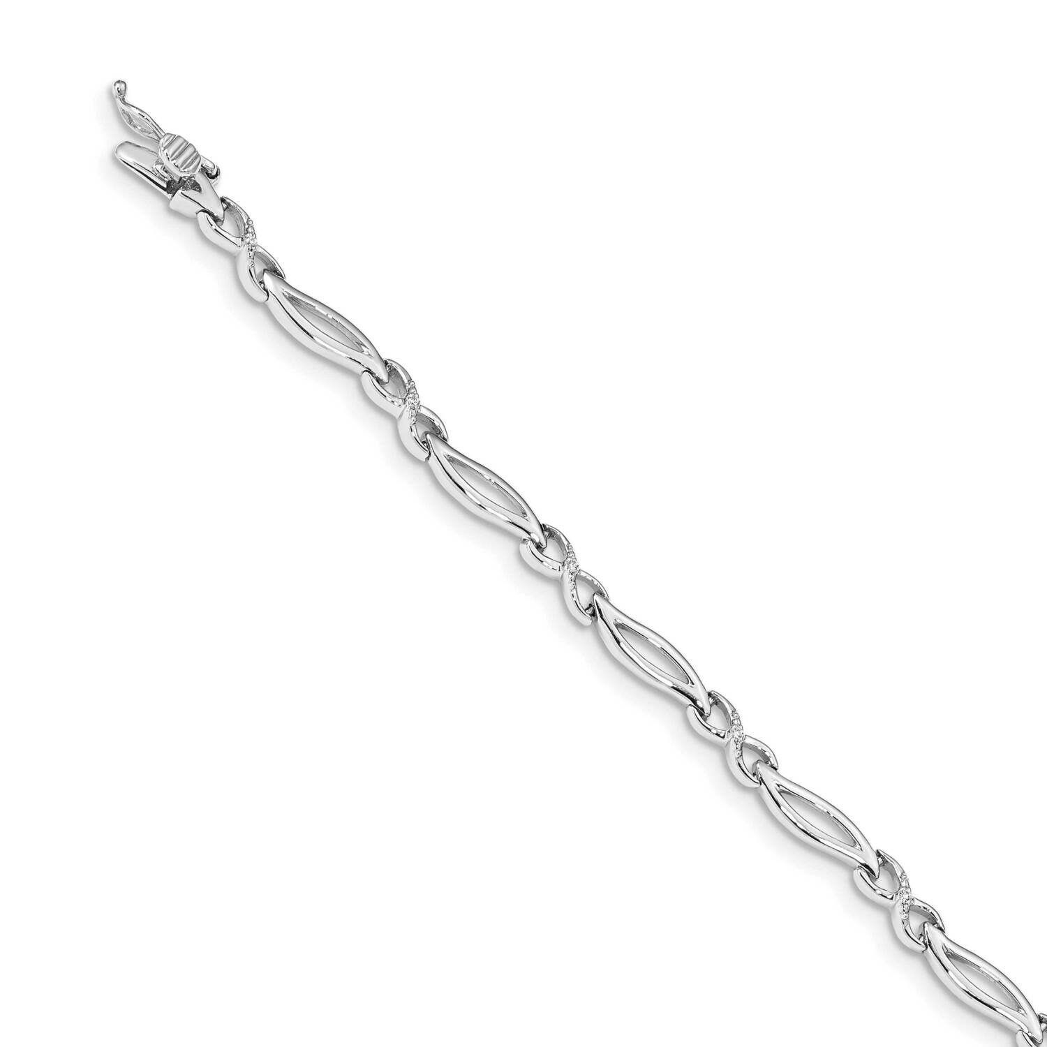7 In Link Bracelet 14k White Gold Diamond BM4599-003-WA