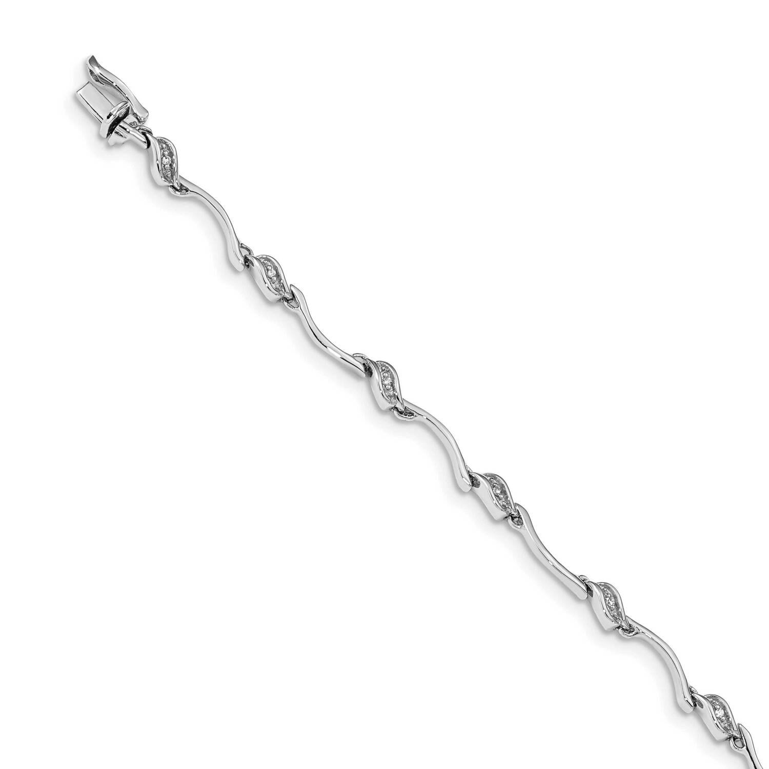 7.25 Inch Link Bracelet 14k White Gold Diamond BM4600-005-WA