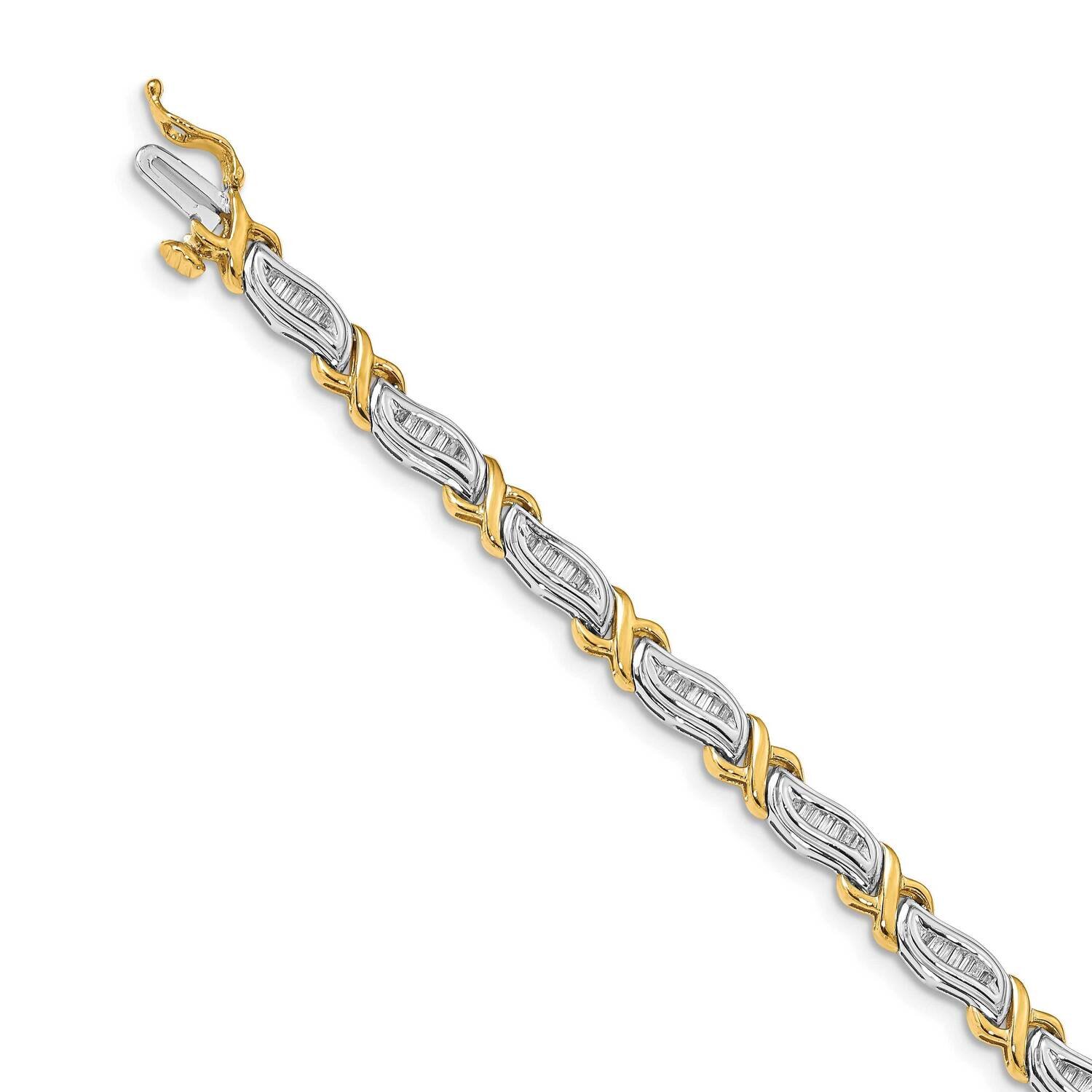 1Ctw Baguette Diamond Bracelet 14k Two-Tone Gold BM4615-100-WYA