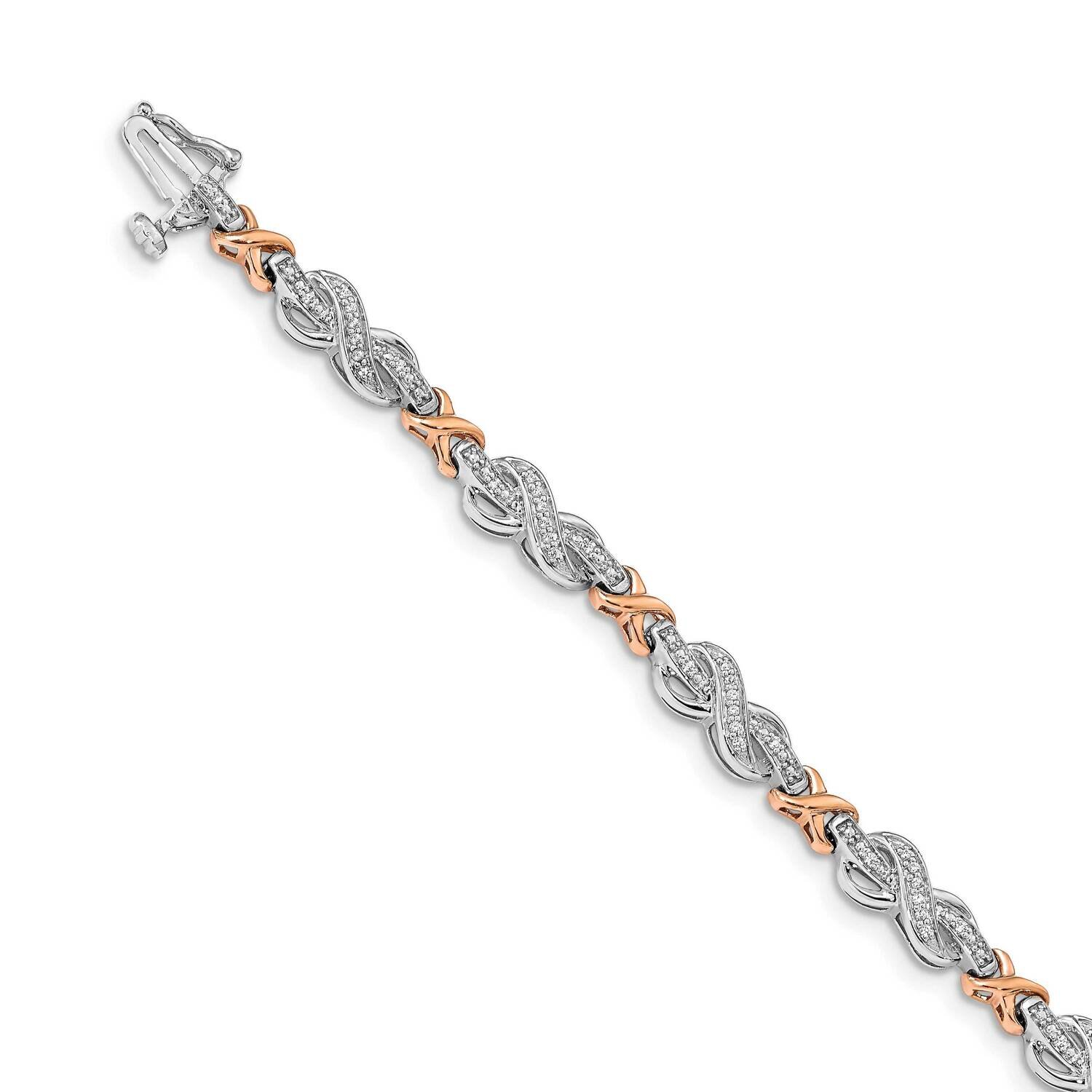 Diamond Infinity Symbol Link Bracelet 14k Two Tone Gold BM4619-025-WRA, MPN: BM4619-025-WRA, 840940…