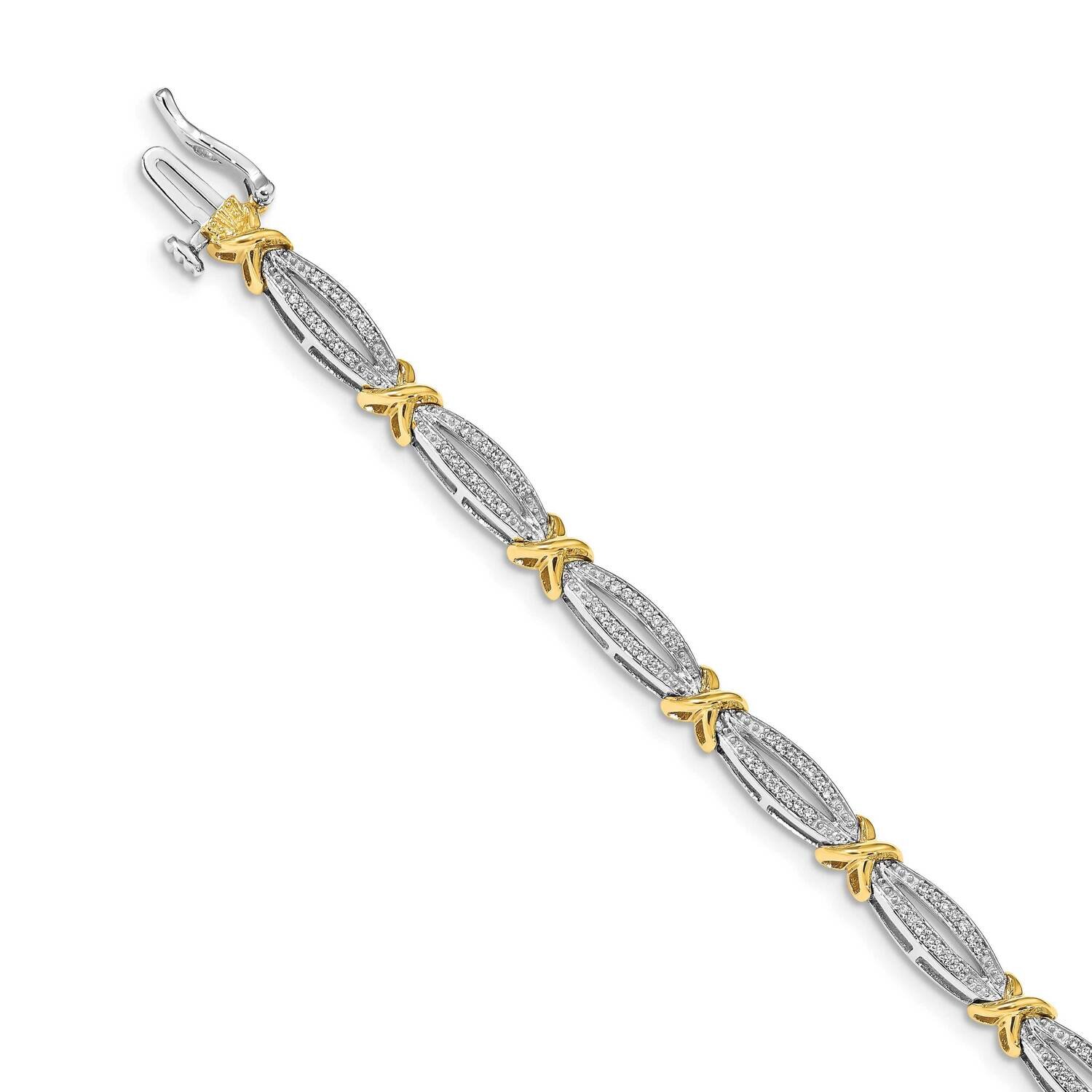 14K White/Yellow Gold Diamond Bracelet 14k White Gold BM4620-050-WYA