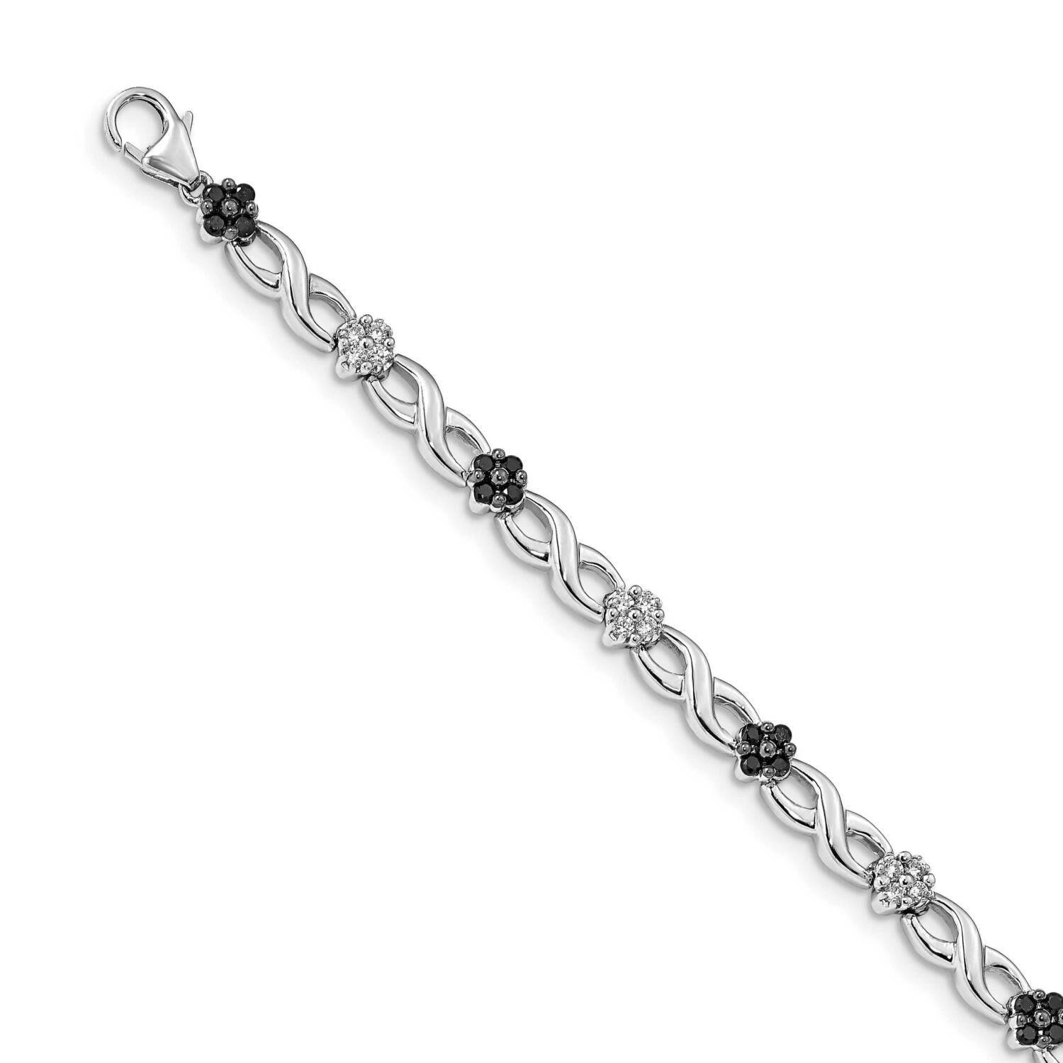 White &amp; Black Diamond Bracelet 14k White Gold BM4629-100-WA, MPN: BM4629-100-WA, 883957283784