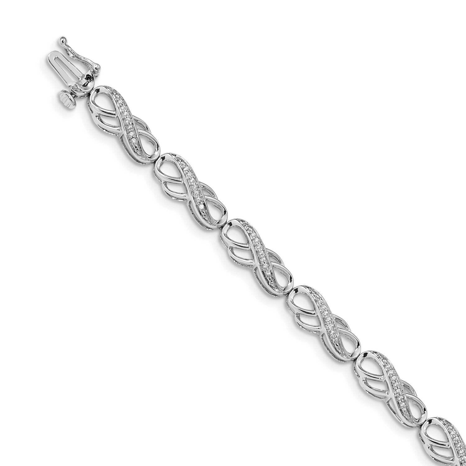 Infinity Symbol Link Bracelet 14k White Gold Diamond BM4638-025-WA
