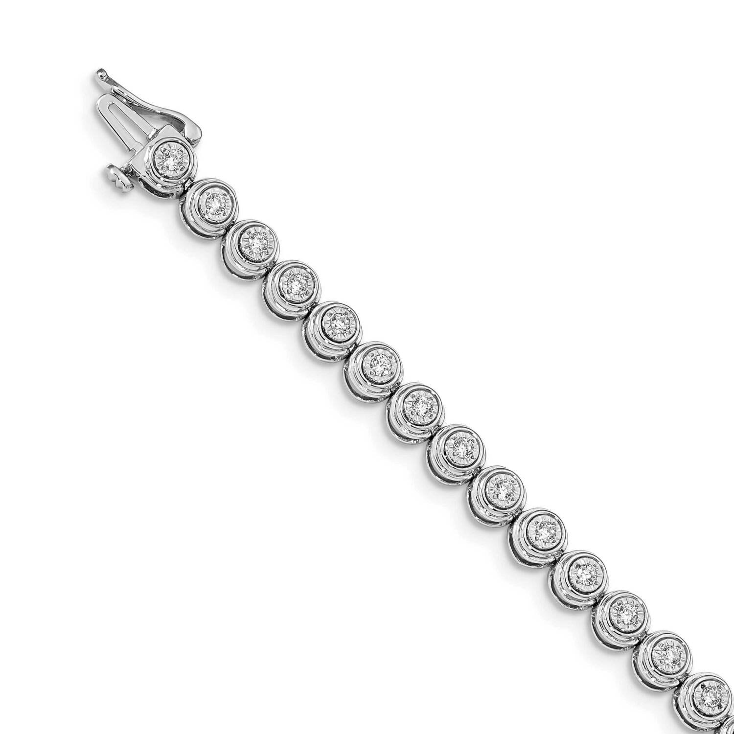 Circle Link Bracelet 14k White Gold Diamond BM4653-100-WA, MPN: BM4653-100-WA, 883957476537