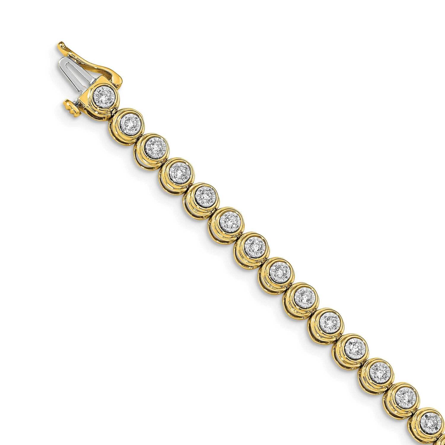 Circle Link Bracelet 14k Gold Diamond BM4653-100-YA, MPN: BM4653-100-YA, 883957424521