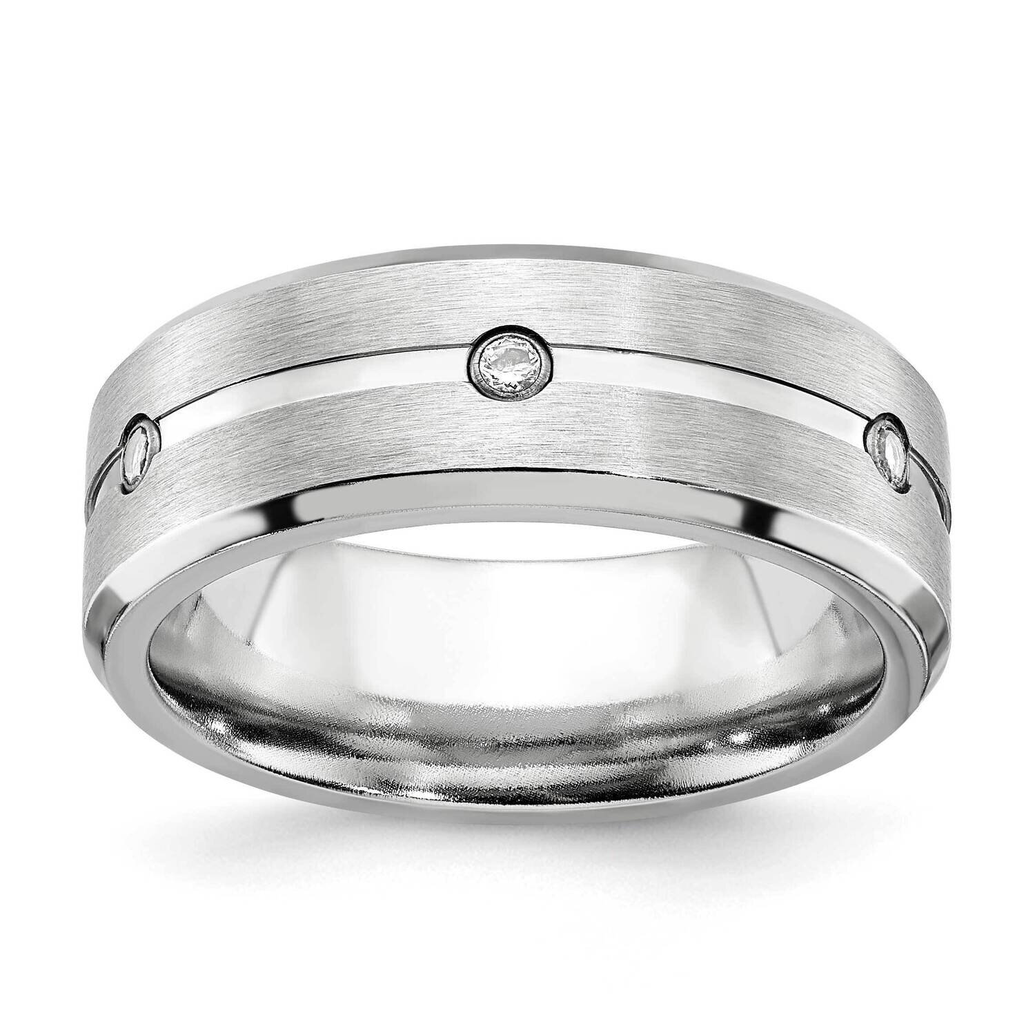 Brushed and Polished with Cz Beveled 8mm Band Cobalt CC60-10, MPN: CC60, 191101873027