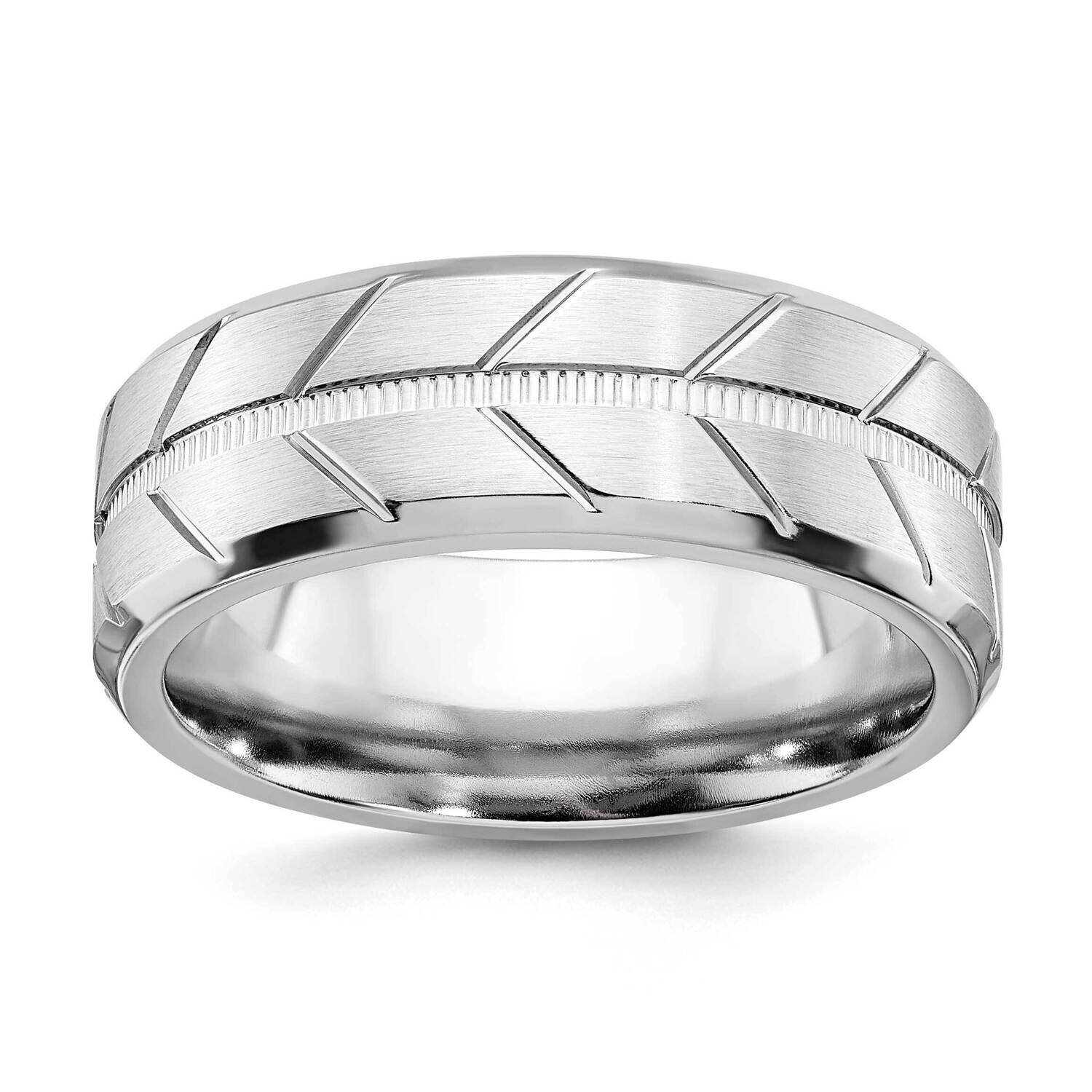 Brushed and Polished Beveled 8mm Band Cobalt CC62-10, MPN: CC62, 191101873362