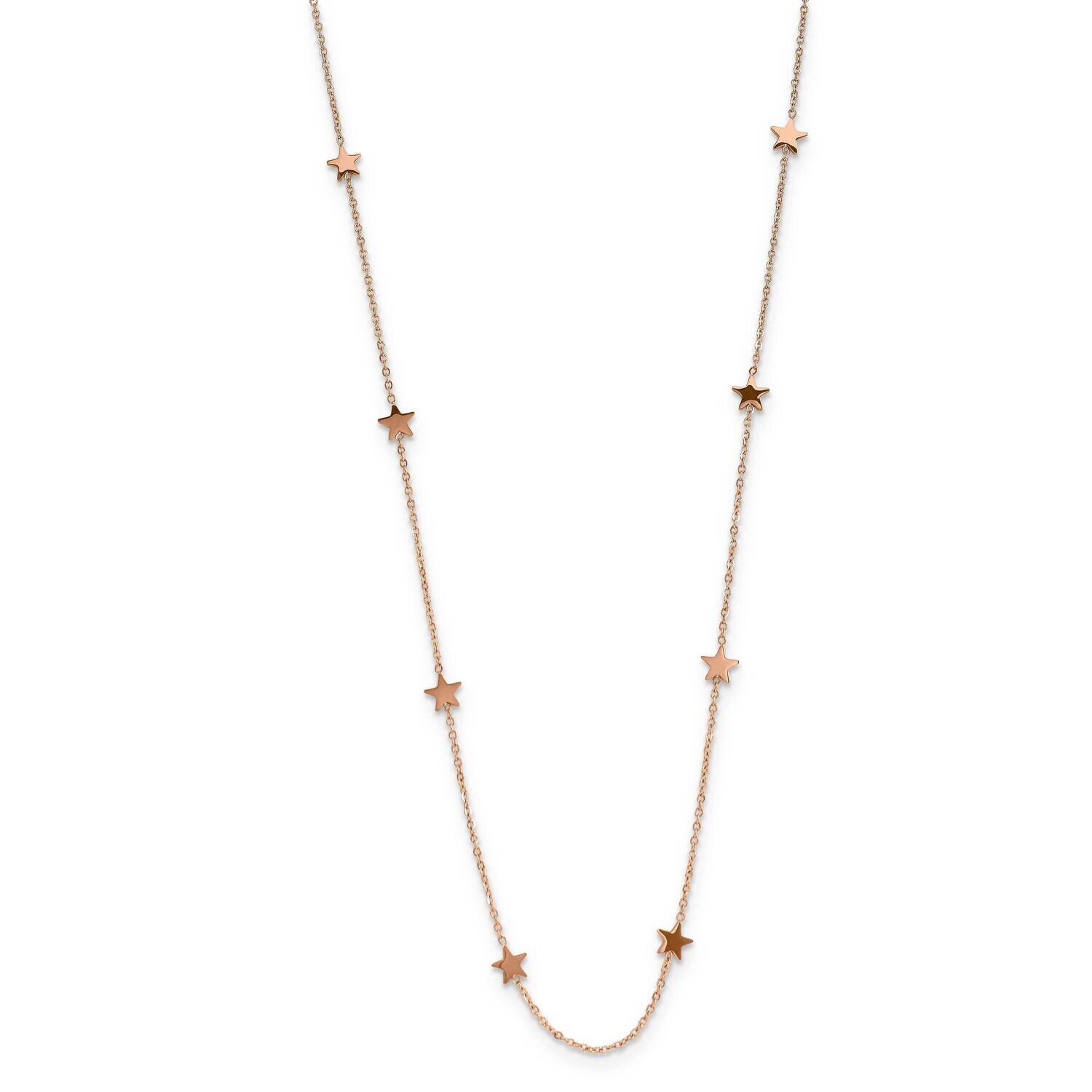 Rose Plate Polished Stars 35 Inch Necklace Stainless Steel CMEI17849-35, MPN: CMEI17849-35, 1911010…