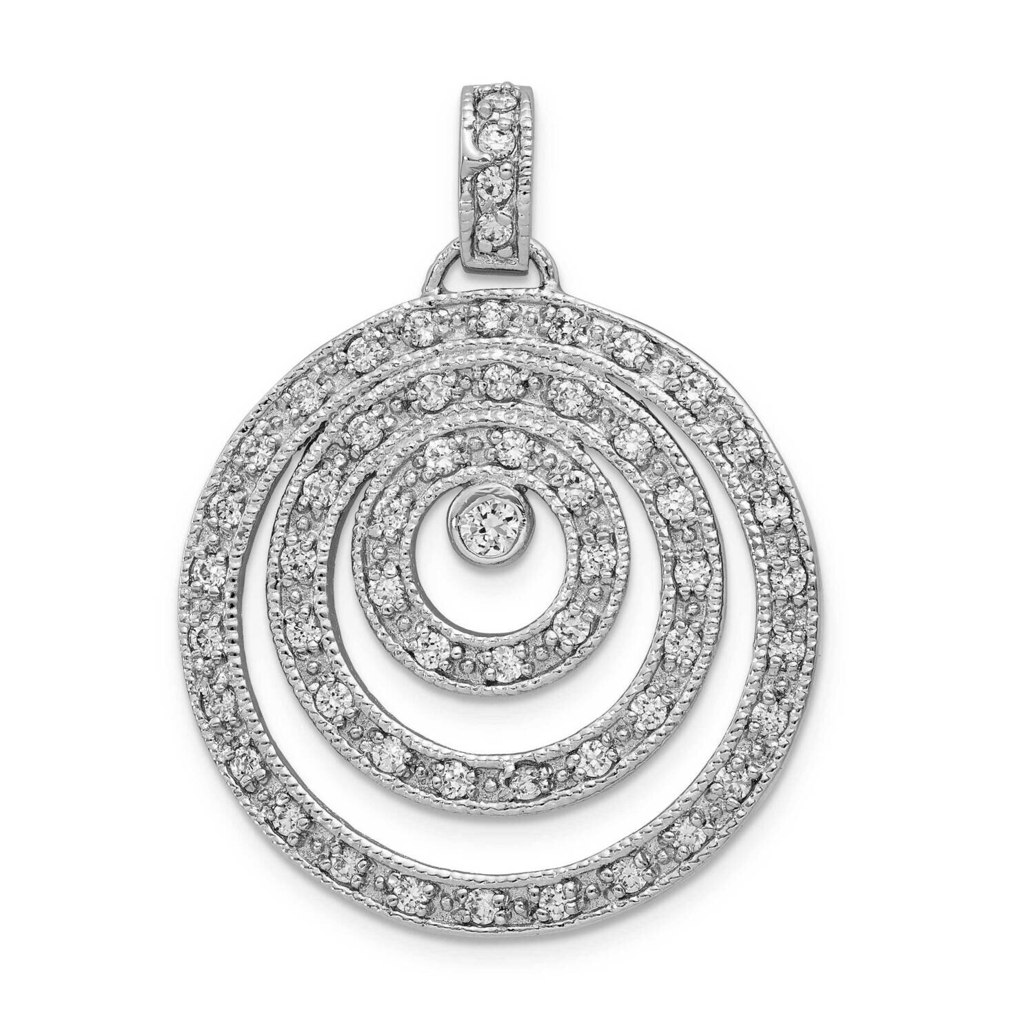 Cz Circles Pendant Sterling Silver Rhodium-plated CMEI17878, MPN: CMEI17878,