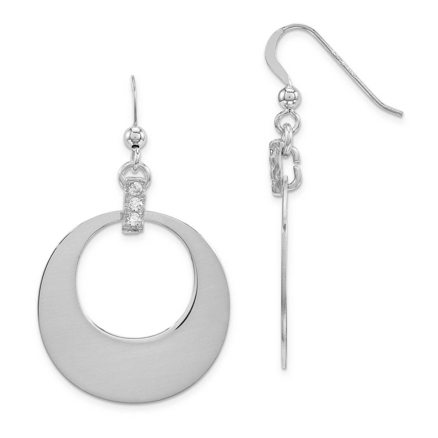 Circle Earrings with Cz Sterling Silver CMEI17895, MPN: CMEI17895,