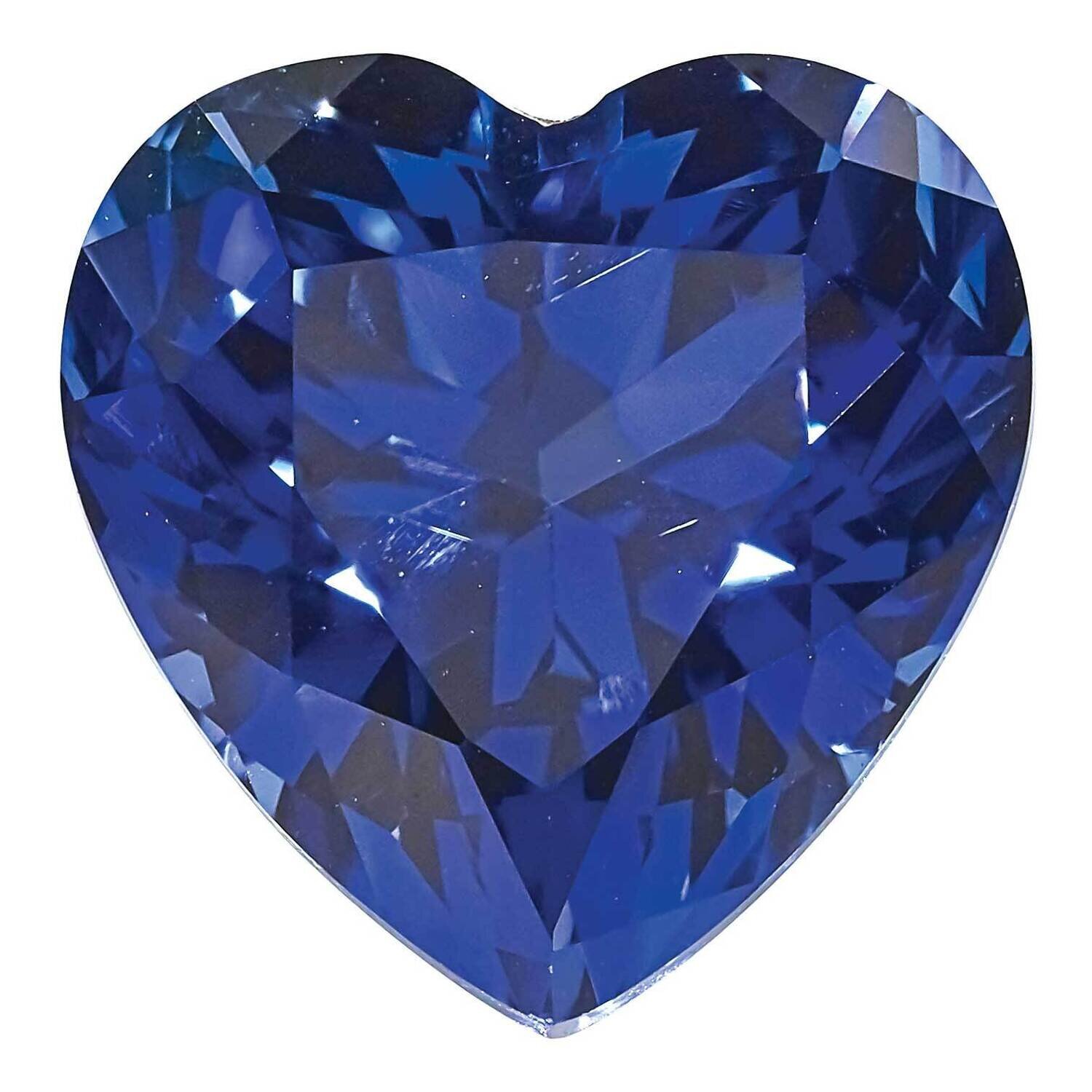 Sapphire Blue 4mm Heart Faceted Created CS-0400-HTF-BL