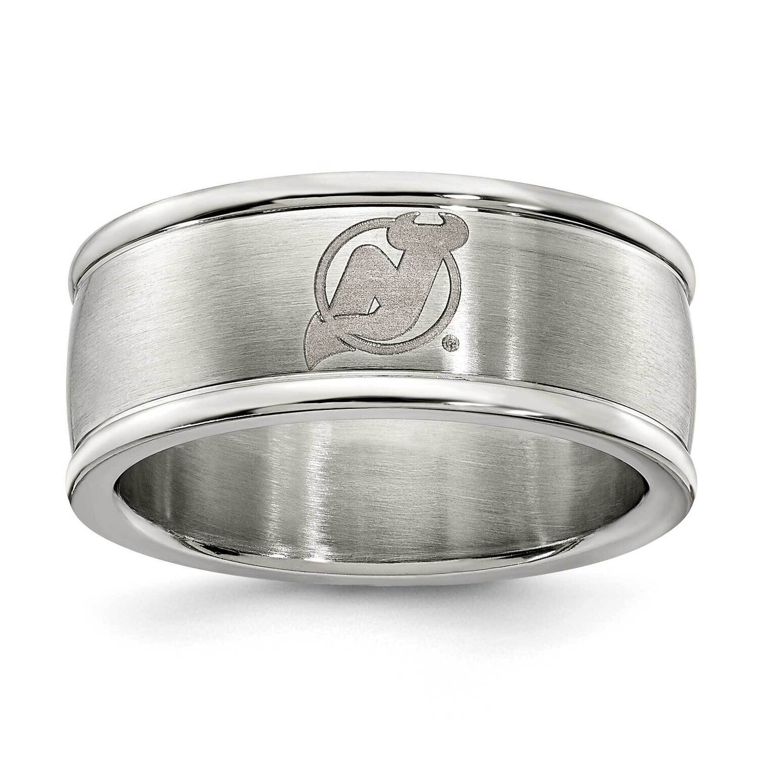 New Jersey Devils Logo Band Ring Stainless Steel DVL035-SZ6 Size 6