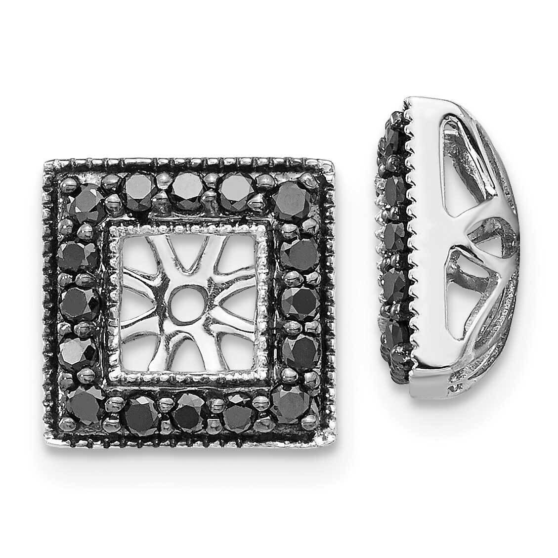 Black Diamond Square Jacket Earrings 14k White Gold EJM5313-BK-033-WA, MPN: EJM5313-BK-033-WA, 1911…