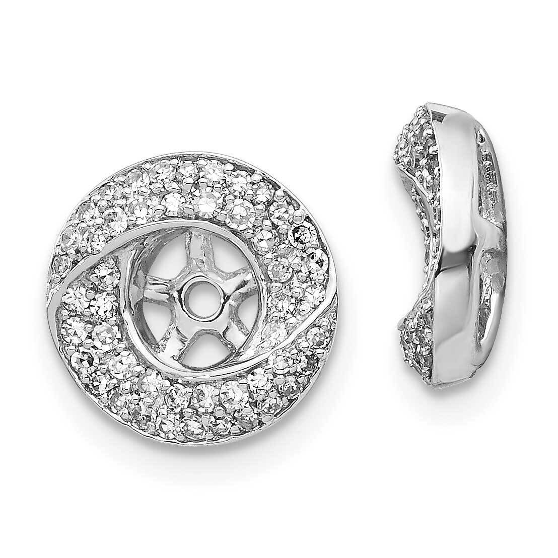 Round Earring Jacket 14k White Gold Diamond EJM5319-040-WA, MPN: EJM5319-040-WA, 883957470108