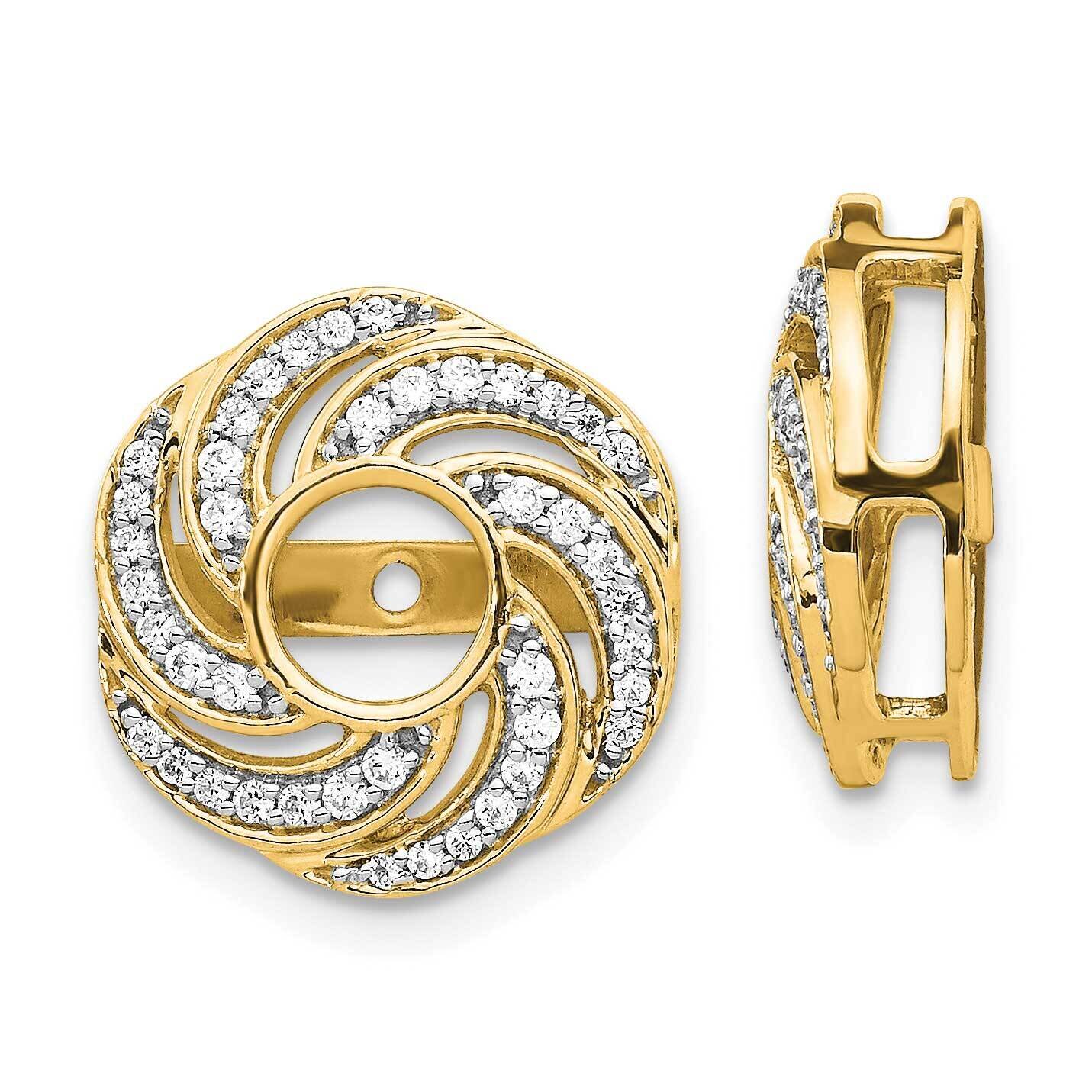 Swirl Diamond Jacket Earring 14k Yellow Gold EJM5326-033-YA, MPN: EJM5326-033-YA, 191101392221