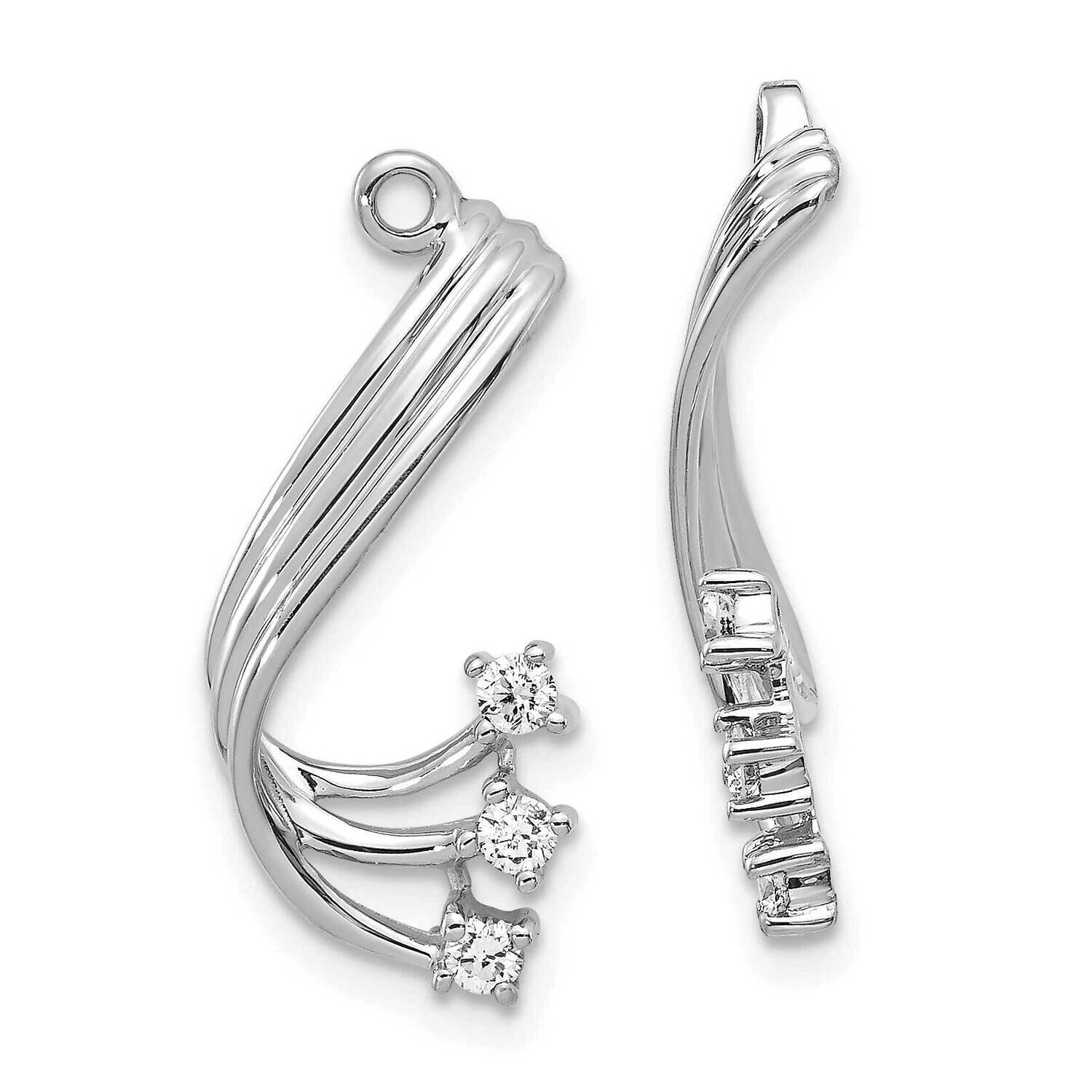 Aa Fancy Twist Diamond Earring Jacket 14k White Gold EJM5339-020-WA