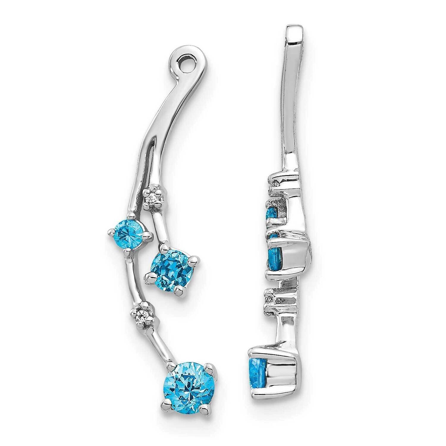 Blue Topaz Dangle Earring Jackets 14k White Gold Diamond EJM5342-BT-001-WA, MPN: EJM5342-BT-001-WA,…