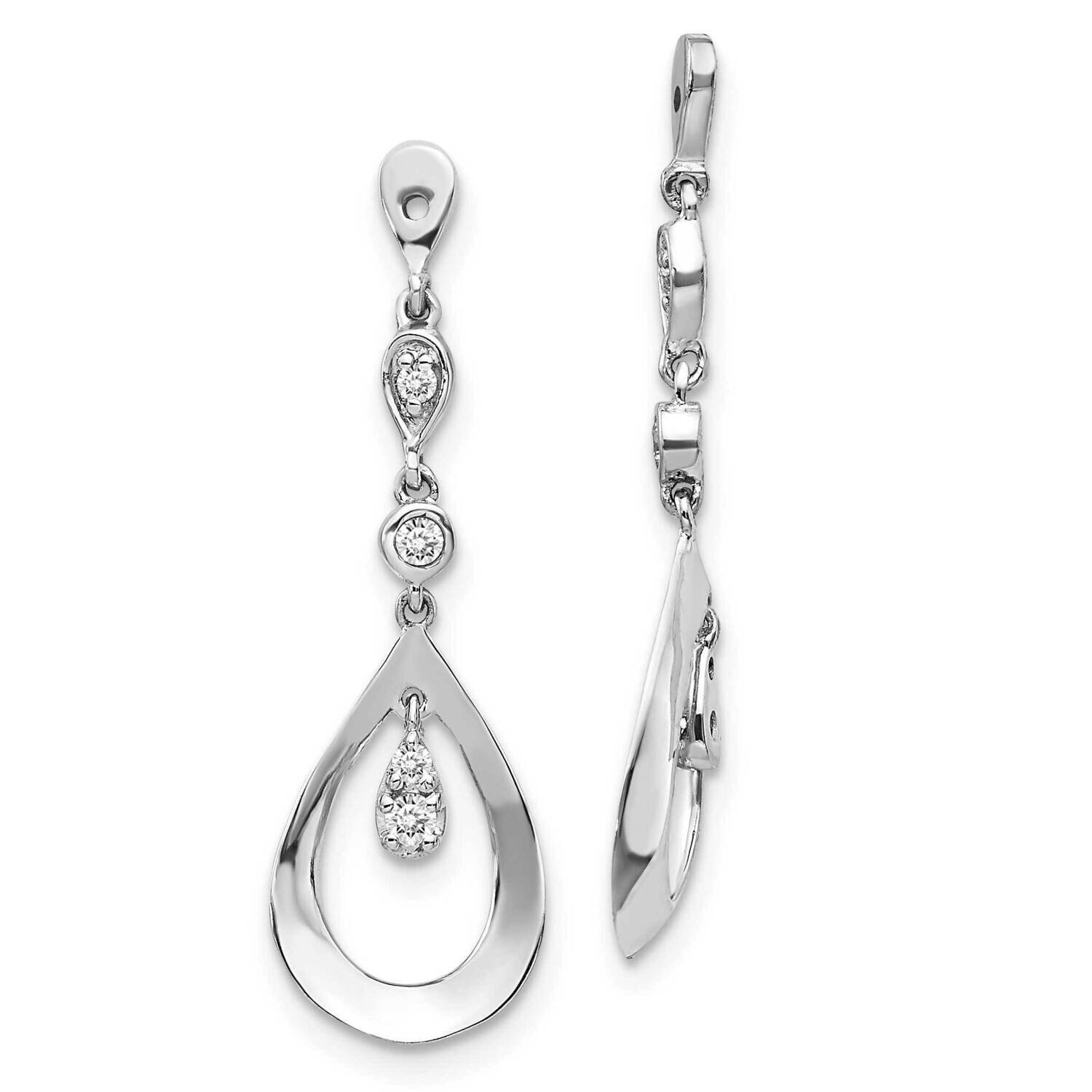 Teardrop Dangle Diamond Earring Jackets 14k White Gold EJM5343-013-WA, MPN: EJM5343-013-WA, 1911014…