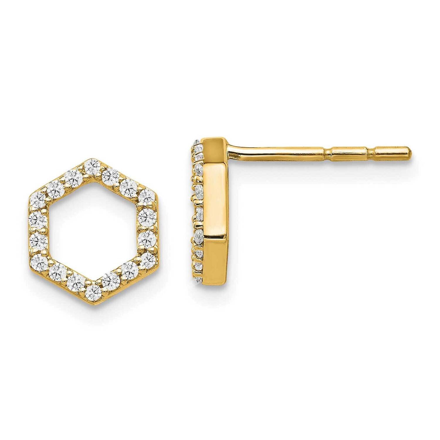 Diamond Vs/Si D E F Hexagone Earrings 14k Yellow Gold True Origin Lab Grown EM1005-020-YLD, MPN: EM…